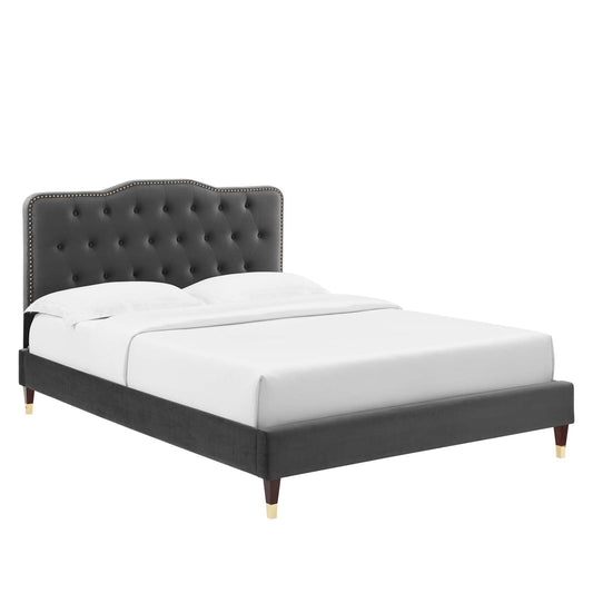Amber Performance Velvet Queen Platform Bed By Modway - MOD-6776 | Beds