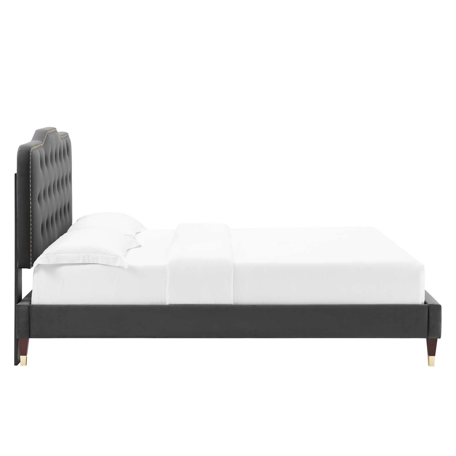 Amber Performance Velvet Queen Platform Bed By Modway - MOD-6776 | Beds - 10