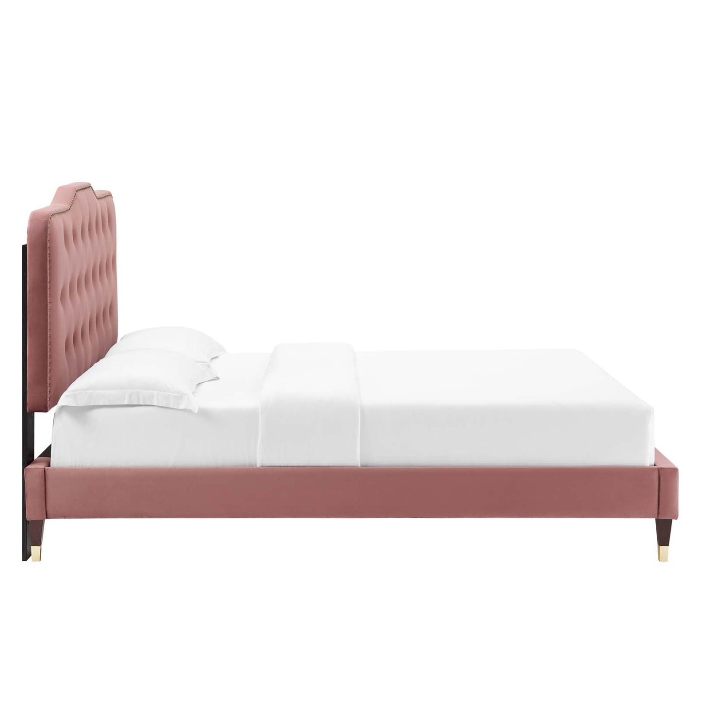 Amber Performance Velvet Queen Platform Bed By Modway - MOD-6776 | Beds - 24