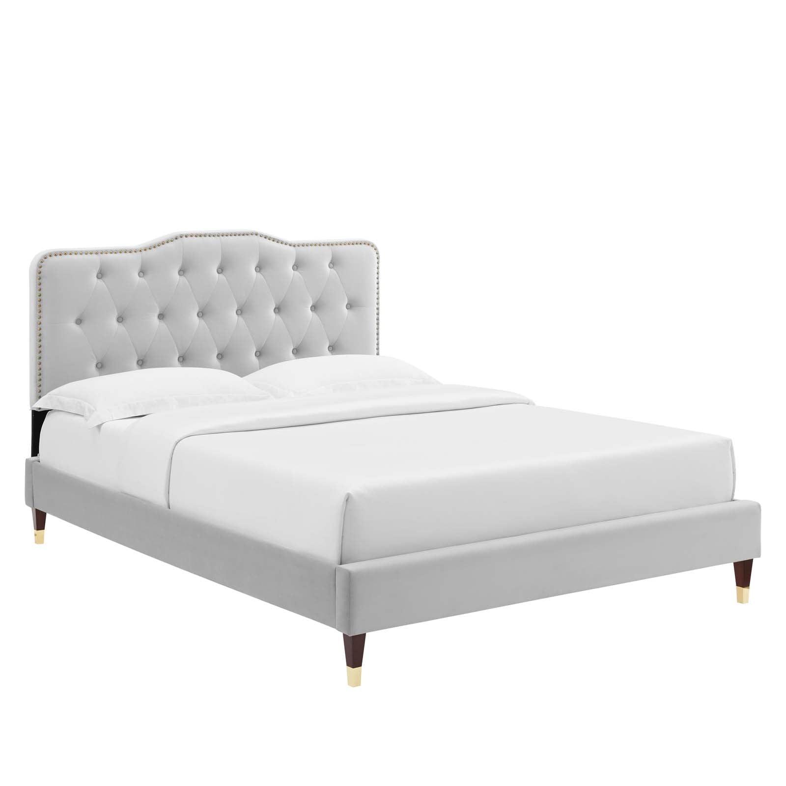 Amber Performance Velvet Queen Platform Bed By Modway - MOD-6776 | Beds - 30