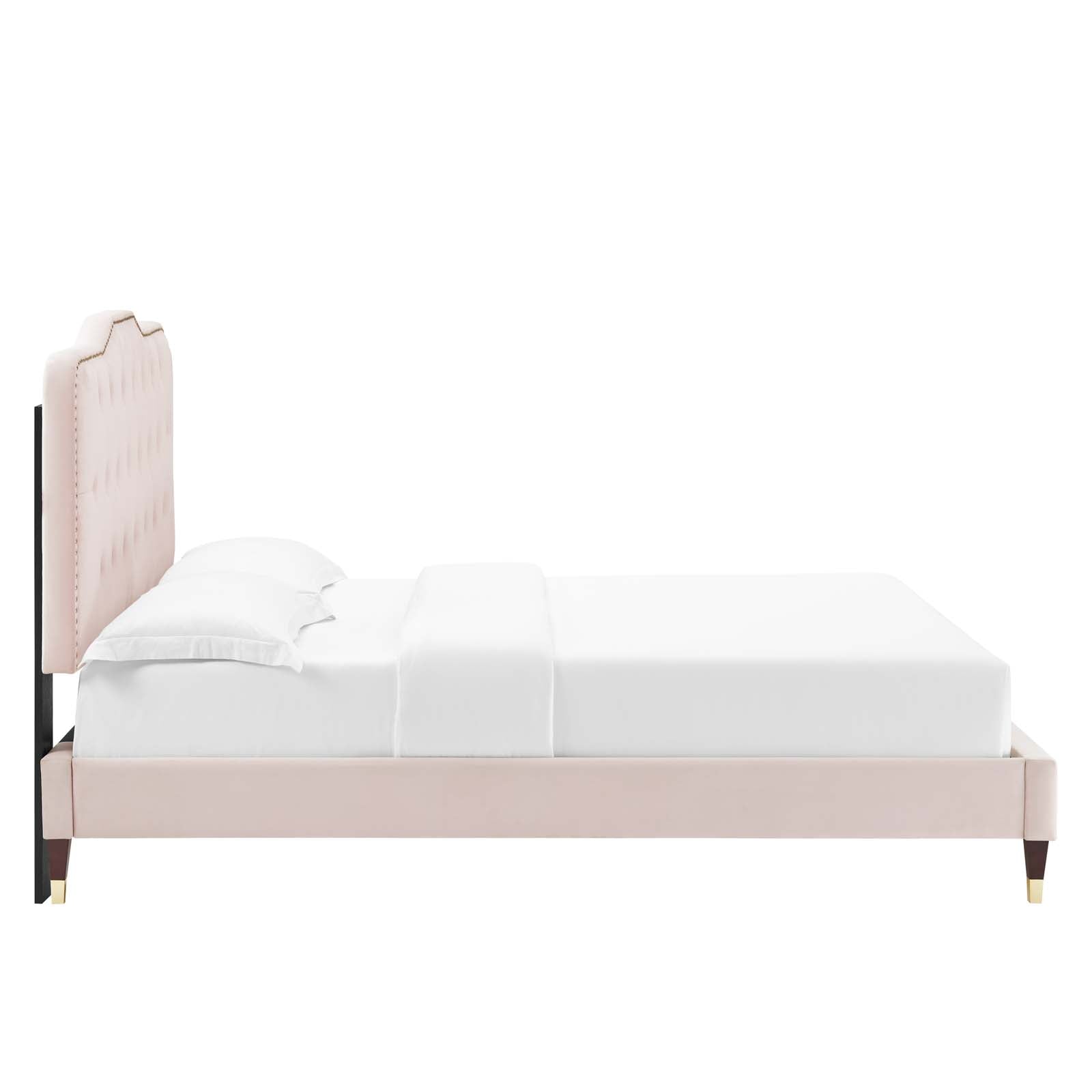Amber Performance Velvet Queen Platform Bed By Modway - MOD-6776 | Beds - 80