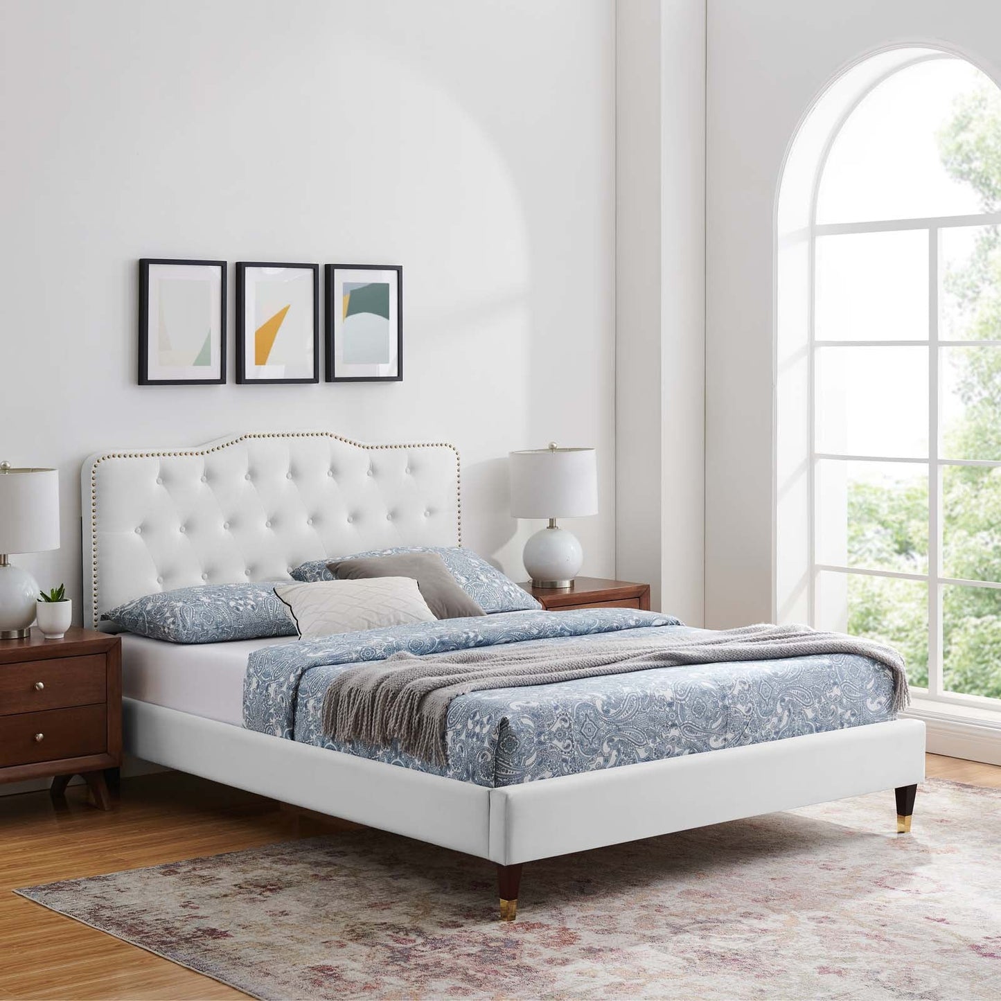 Amber Performance Velvet Queen Platform Bed By Modway - MOD-6776 | Beds - 104