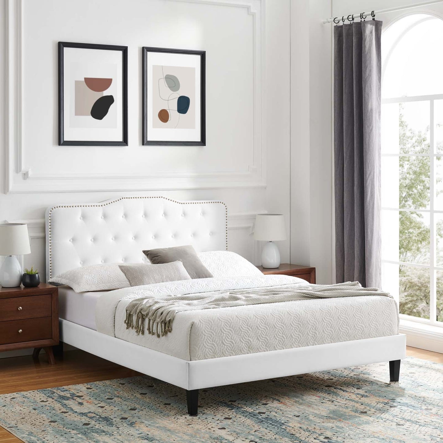 Amber Performance Velvet Queen Platform Bed By Modway - MOD-6777 | Beds - 104