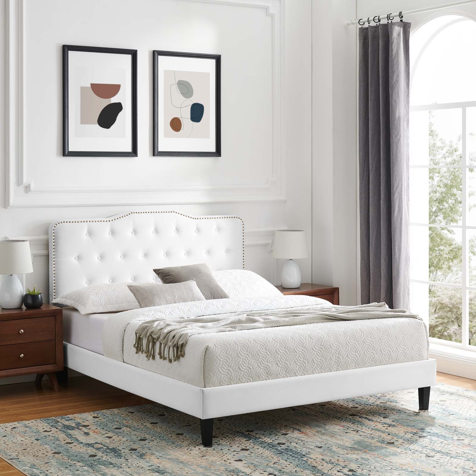 Amber Performance Velvet Queen Platform Bed By Modway - MOD-6777 | Beds - 104