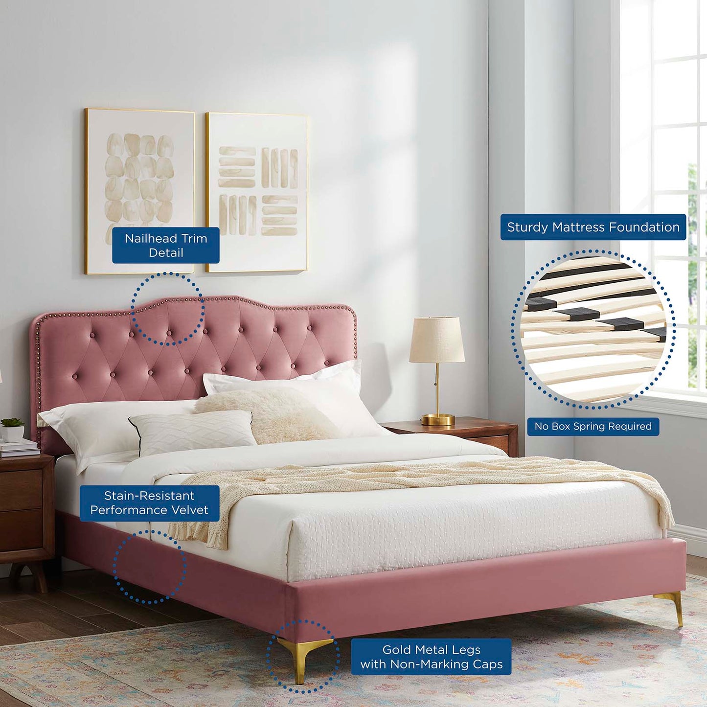 Amber King Platform Bed By Modway - MOD-6784 | Beds - 22