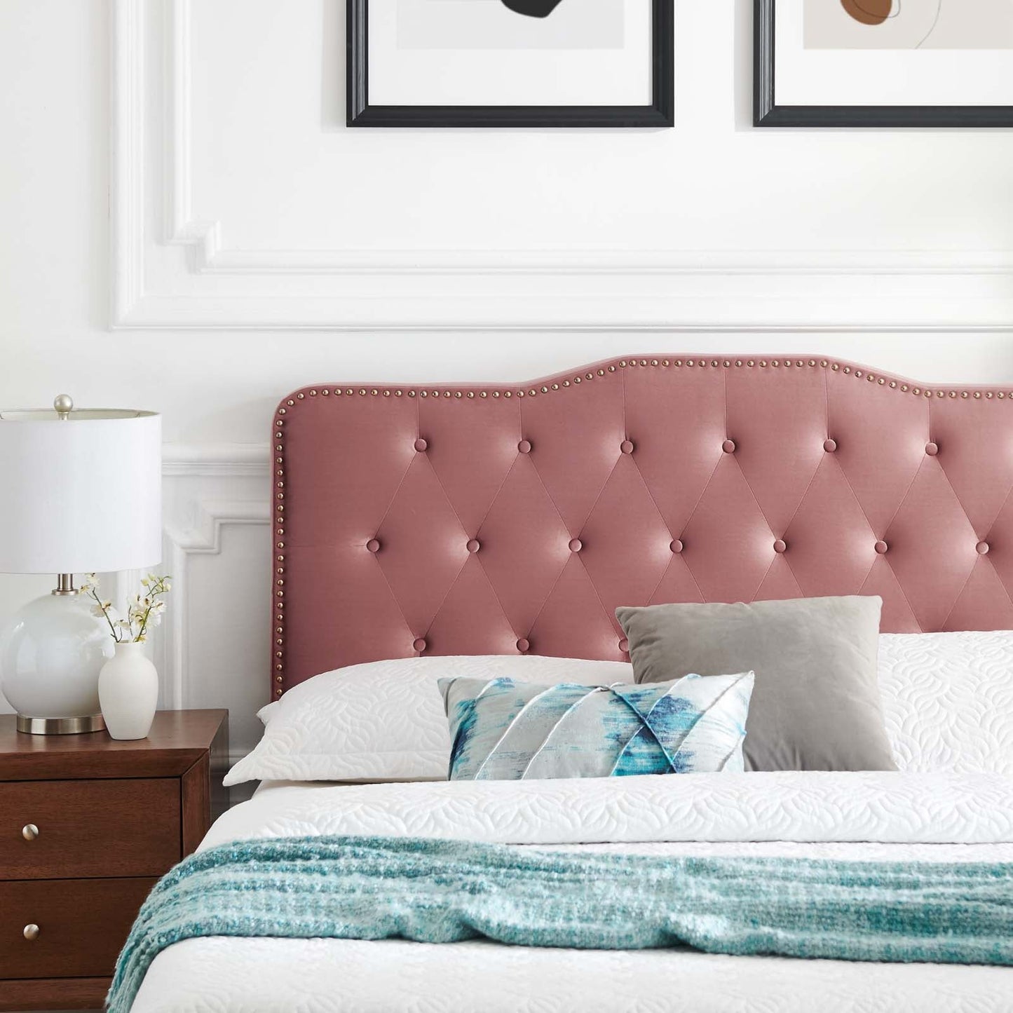 Amber Tufted Performance Velvet King Platform Bed By Modway - MOD-6786 | Beds - 16