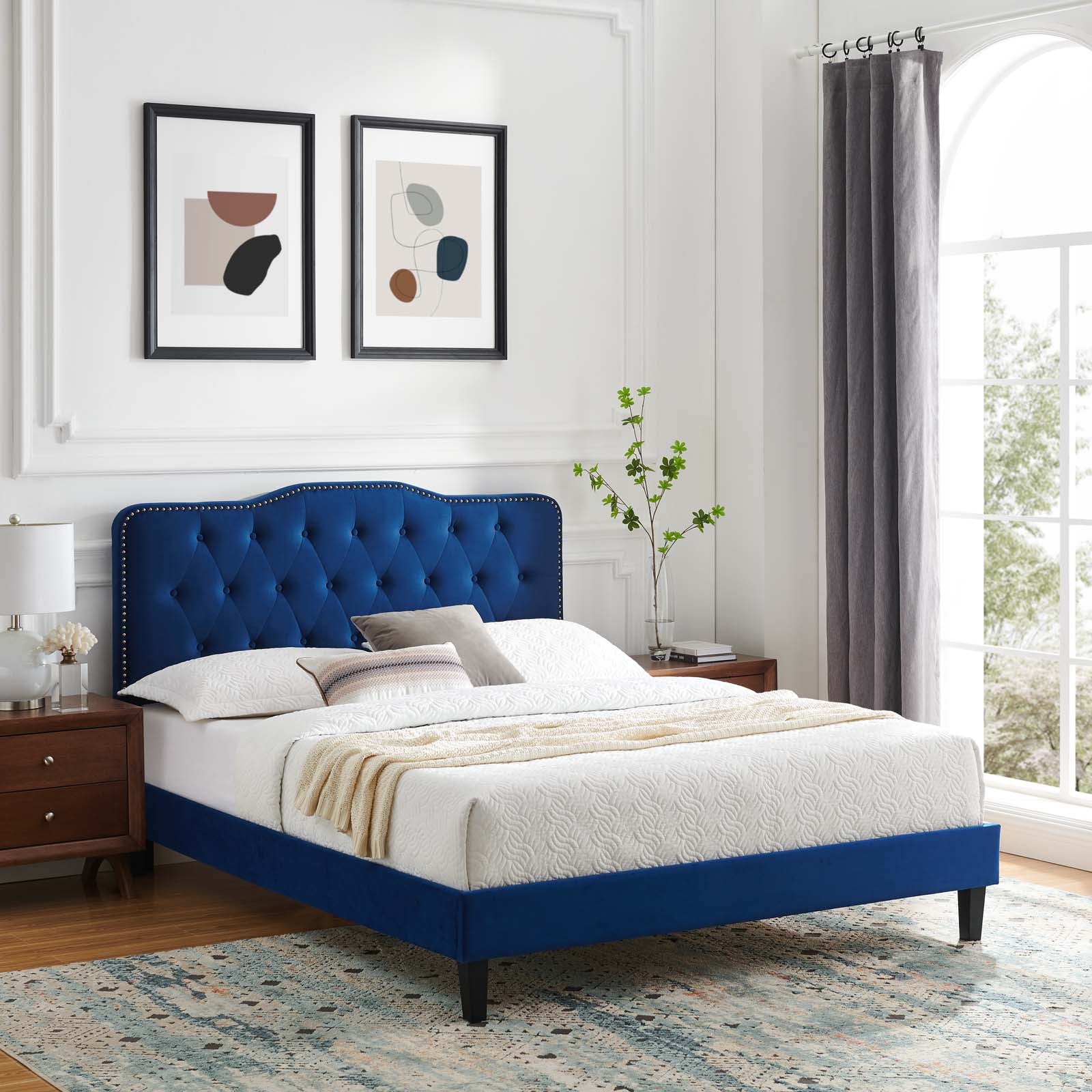 Amber Tufted Performance Velvet King Platform Bed By Modway - MOD-6786 | Beds - 63
