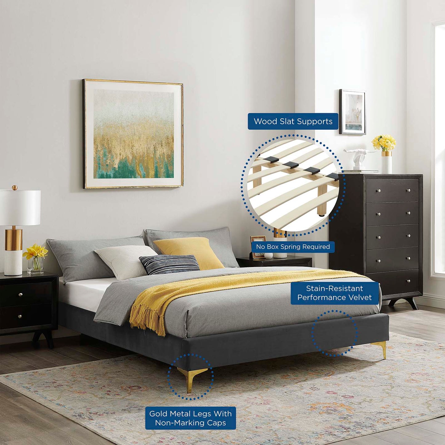 Sasha Button-Tufted Performance Velvet Twin Bed By Modway - MOD-6787 | Beds | Modishstore - 3
