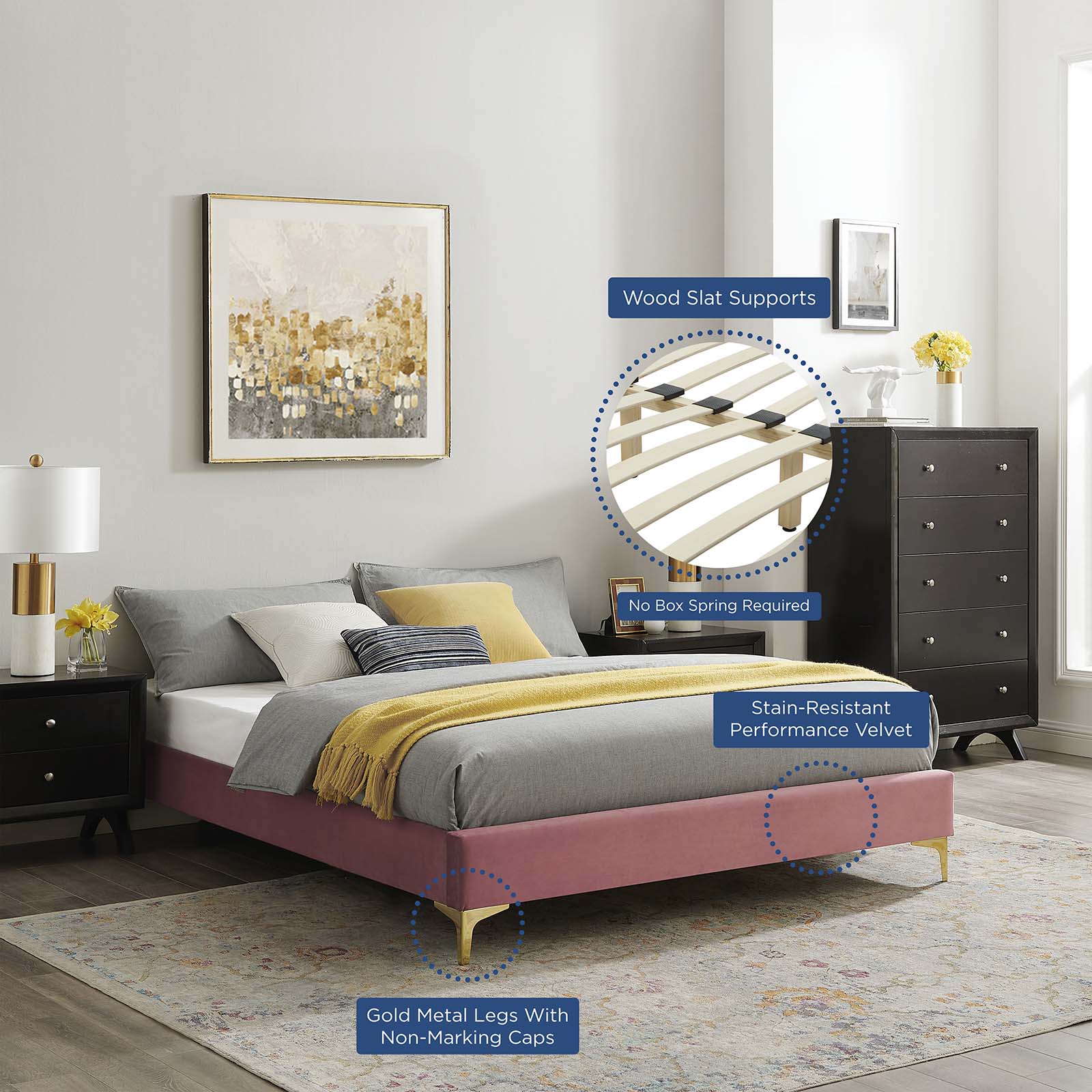 Sasha Button-Tufted Performance Velvet Twin Bed By Modway - MOD-6787 | Beds | Modishstore - 14