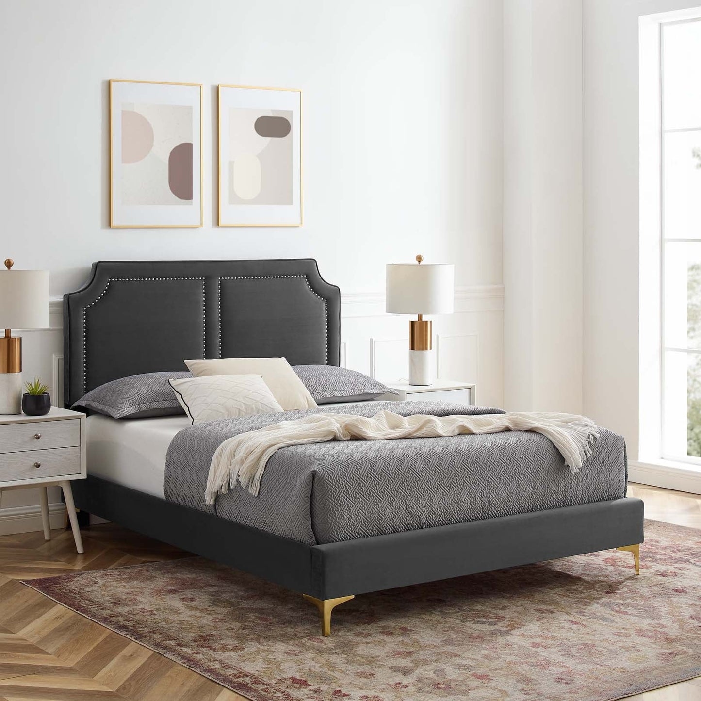 Novi Performance Velvet Twin Bed By Modway - MOD-6788 | Beds | Modishstore - 4