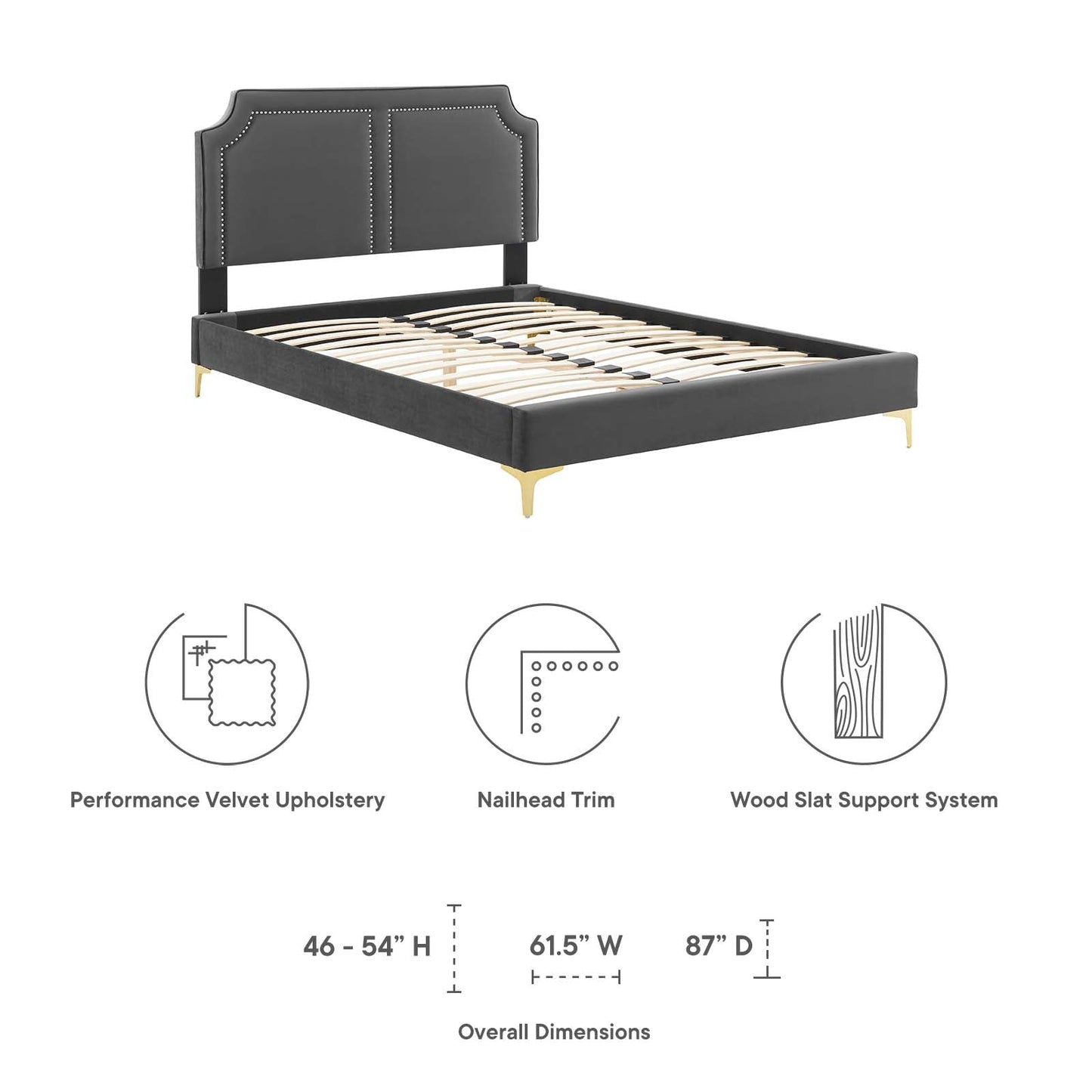 Novi Performance Velvet Twin Bed By Modway - MOD-6788 | Beds | Modishstore - 10