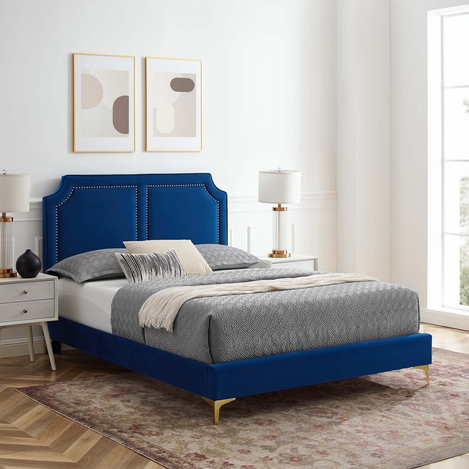 Novi Performance Velvet Twin Bed By Modway - MOD-6788 | Beds | Modishstore - 26