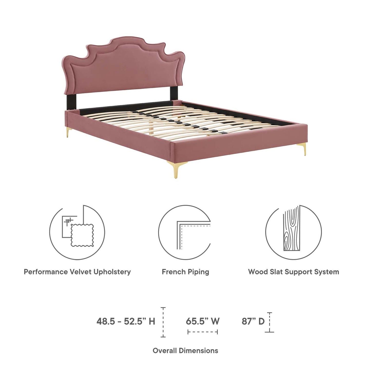 Neena Performance Velvet Twin Bed By Modway - MOD-6790 | Beds | Modishstore - 21