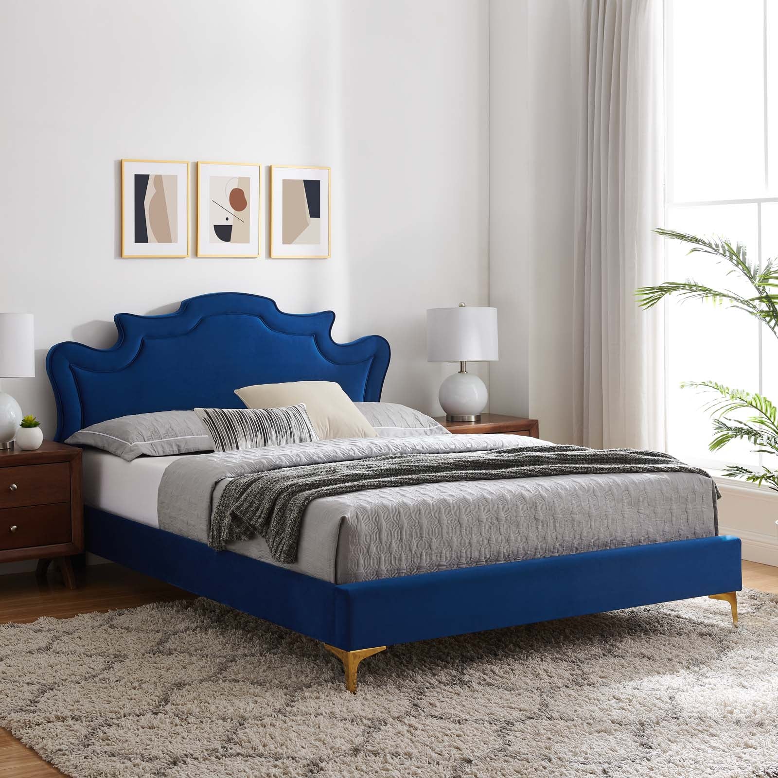 Neena Performance Velvet Twin Bed By Modway - MOD-6790 | Beds | Modishstore - 26