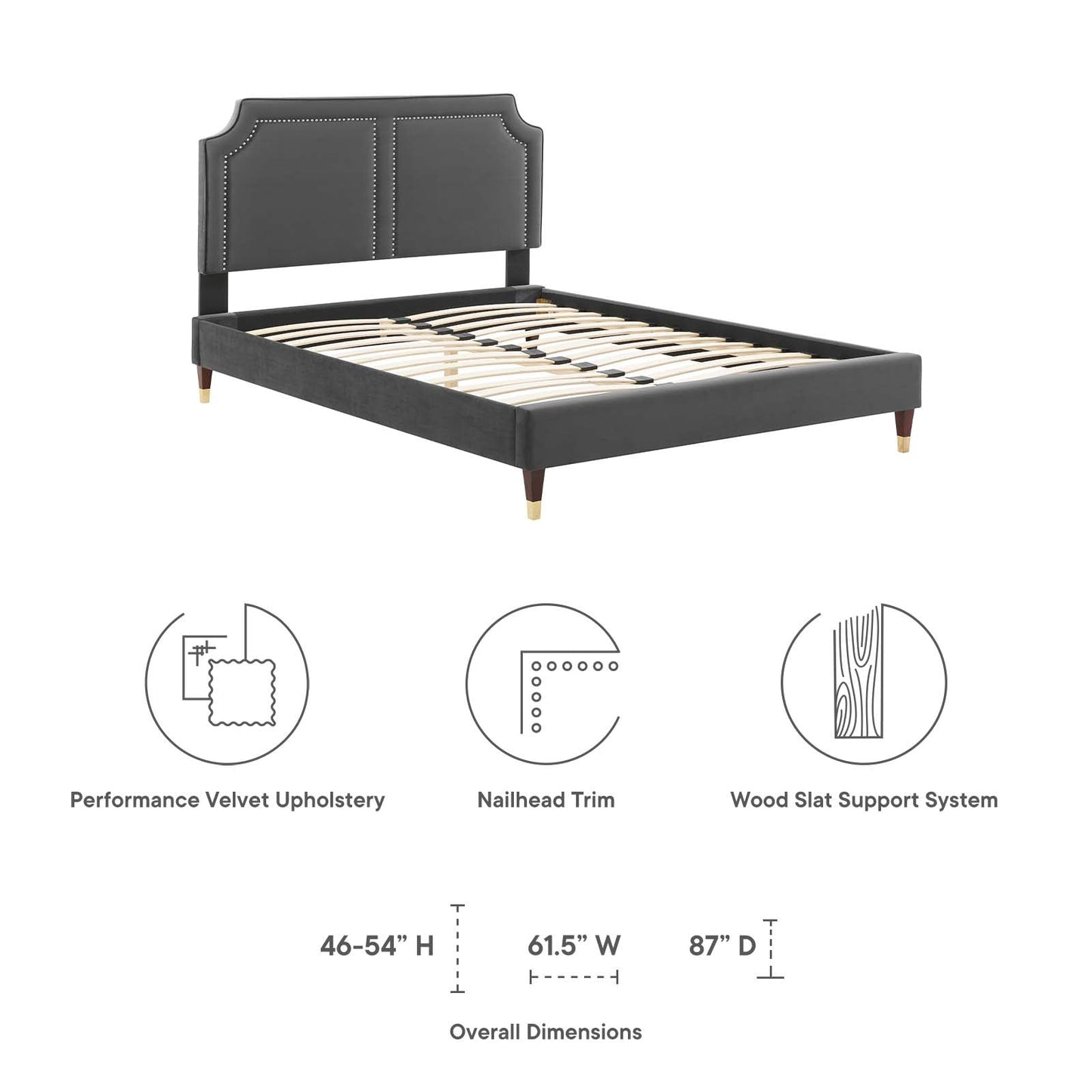 Novi Performance Velvet Twin Bed By Modway - MOD-6793 | Beds | Modishstore - 10