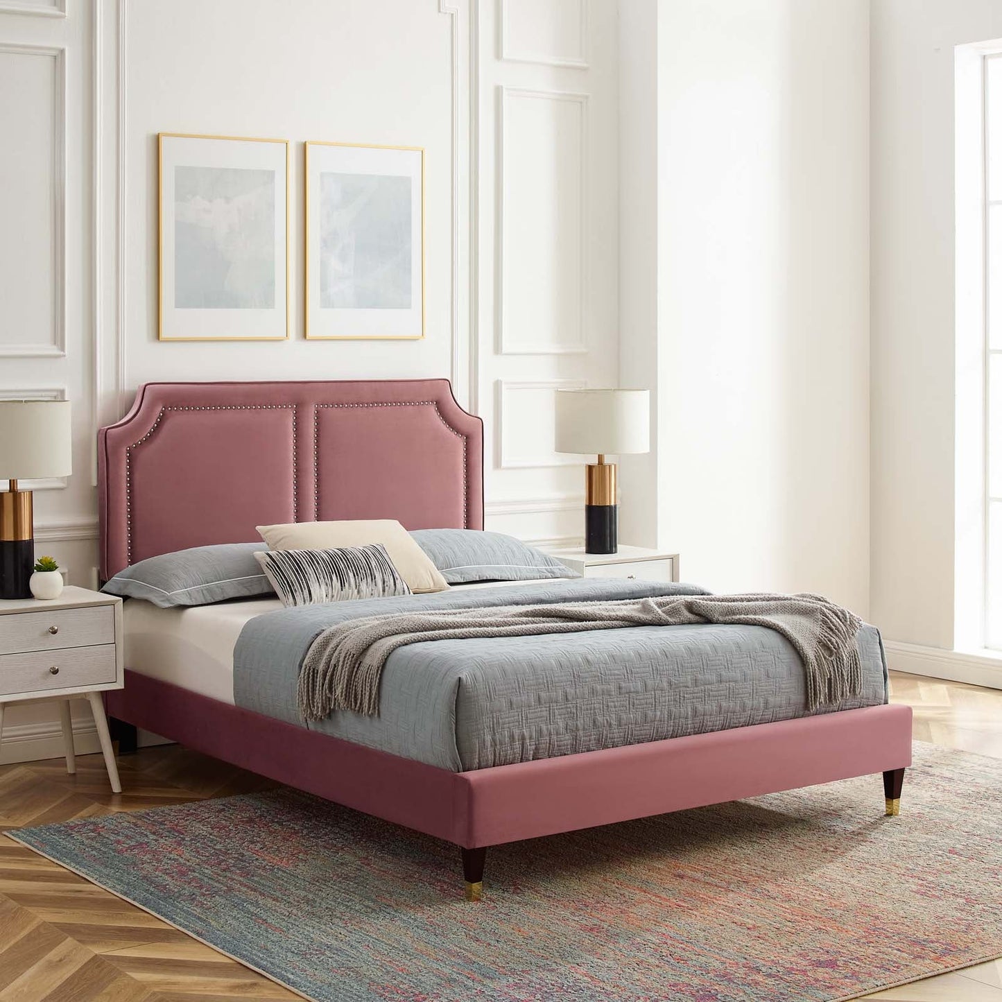 Novi Performance Velvet Twin Bed By Modway - MOD-6793 | Beds | Modishstore - 15