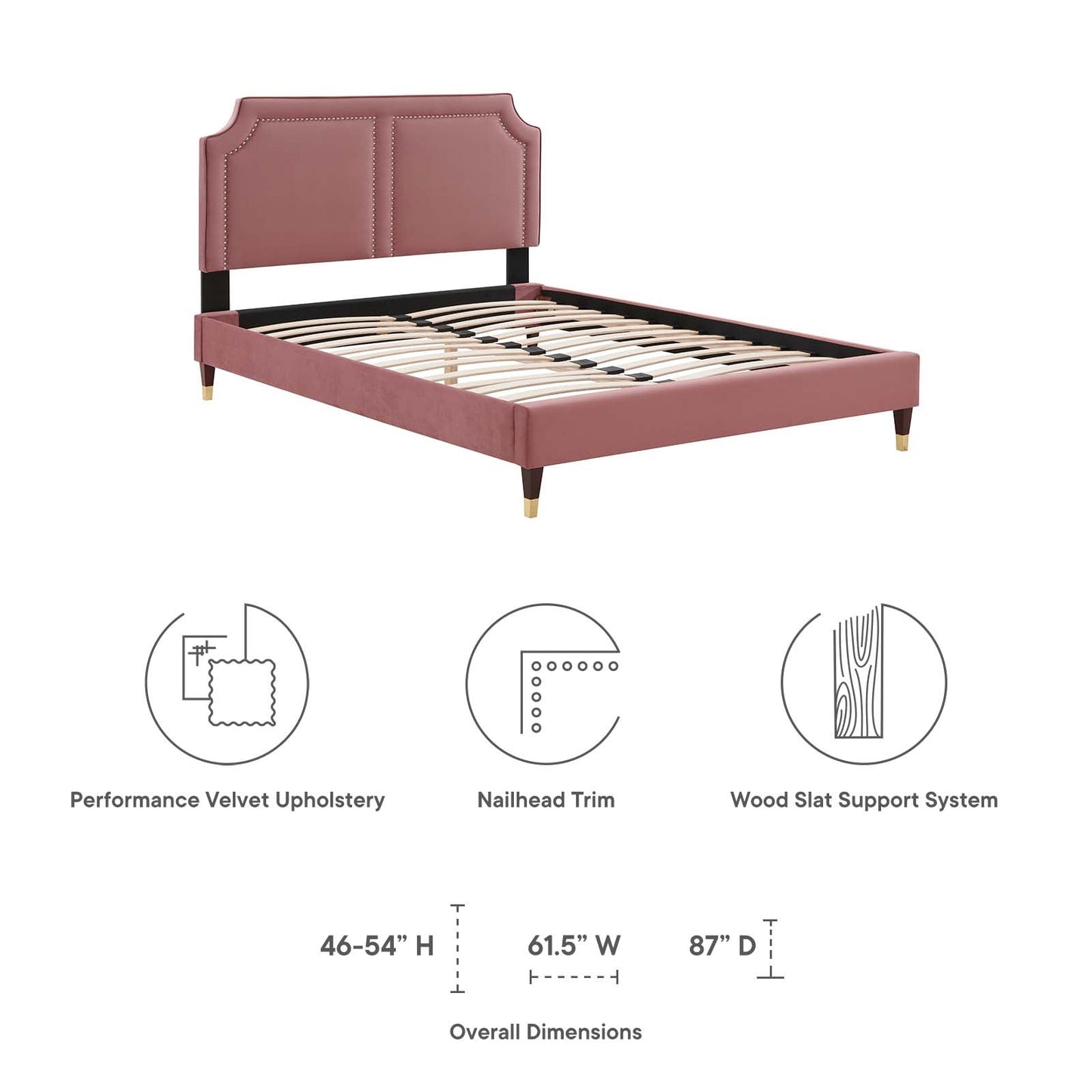 Novi Performance Velvet Twin Bed By Modway - MOD-6793 | Beds | Modishstore - 21
