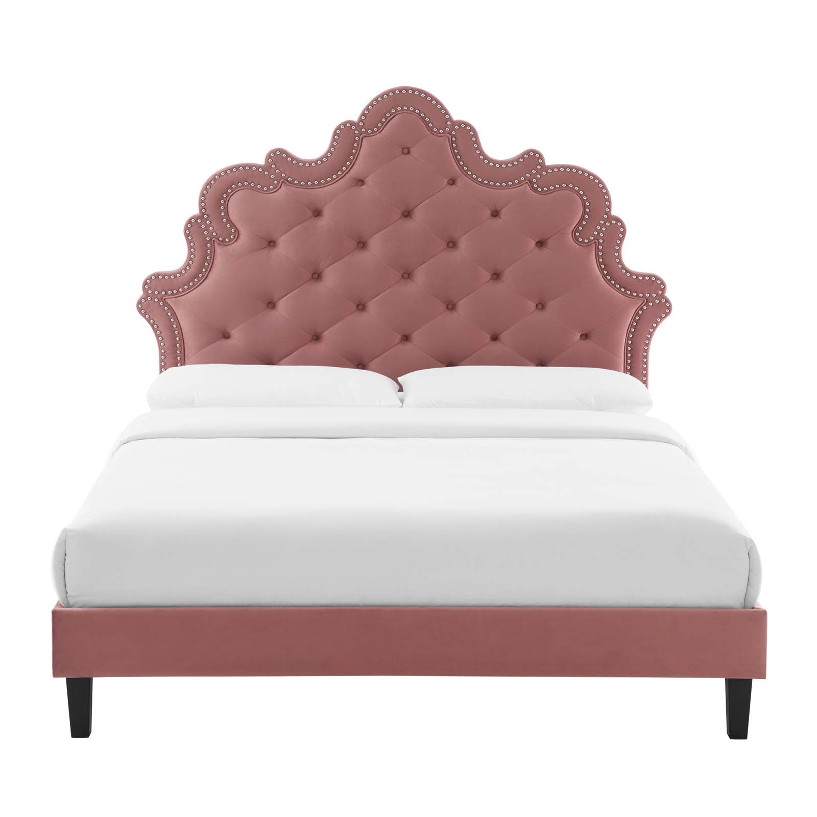 Sasha Button-Tufted Performance Velvet Twin Bed By Modway - MOD-6797 | Beds | Modishstore - 18