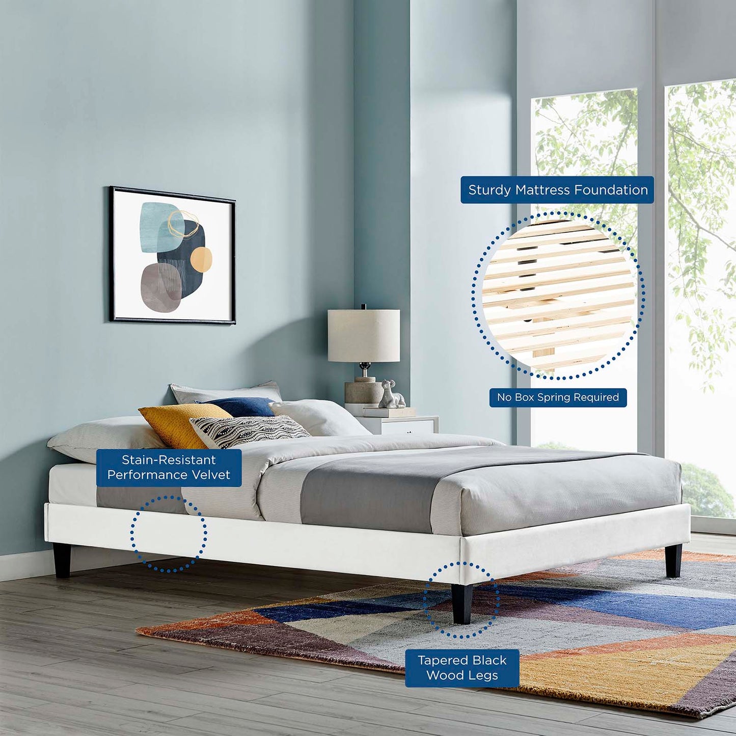Sasha Button-Tufted Performance Velvet Twin Bed By Modway - MOD-6797 | Beds | Modishstore - 36