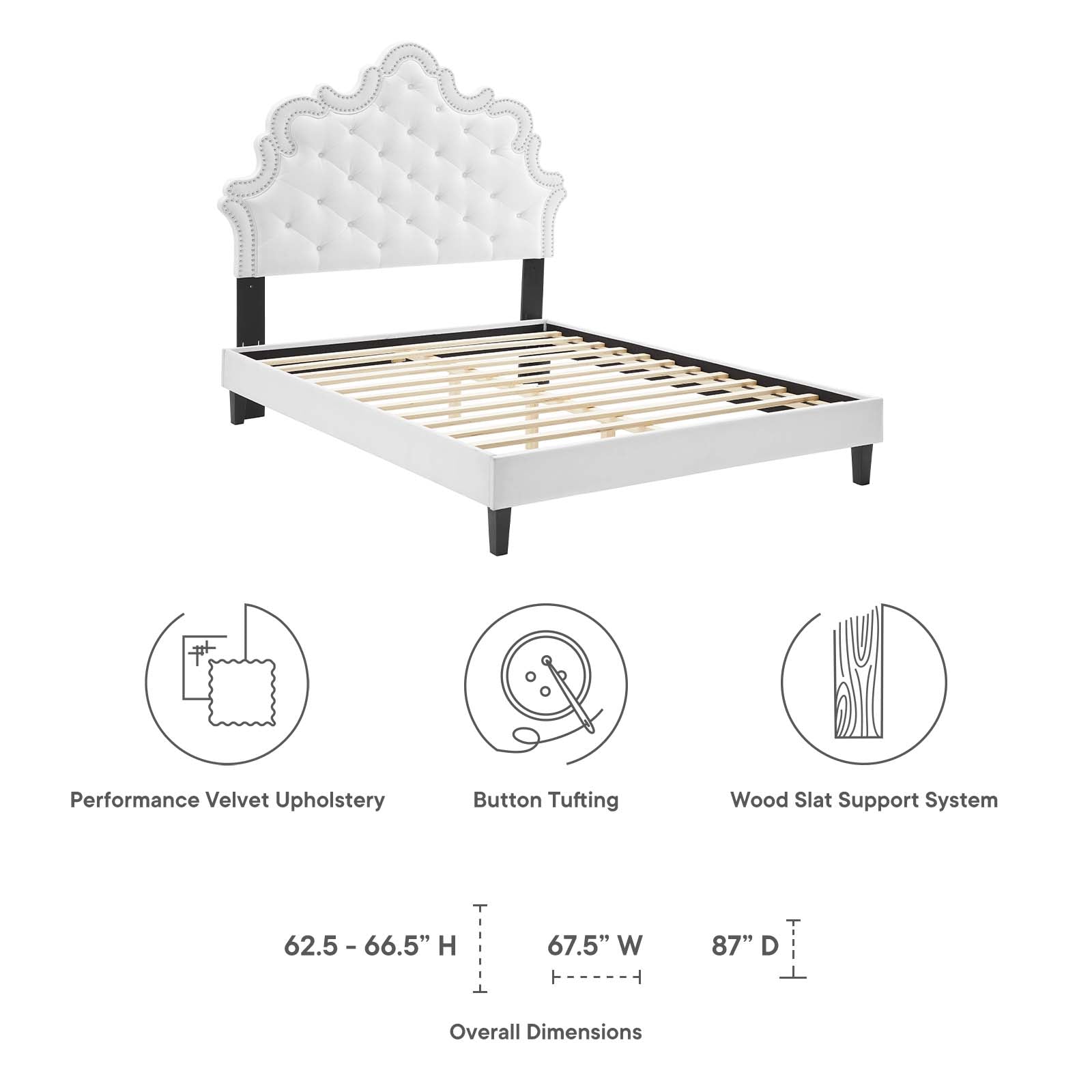 Sasha Button-Tufted Performance Velvet Twin Bed By Modway - MOD-6797 | Beds | Modishstore - 43