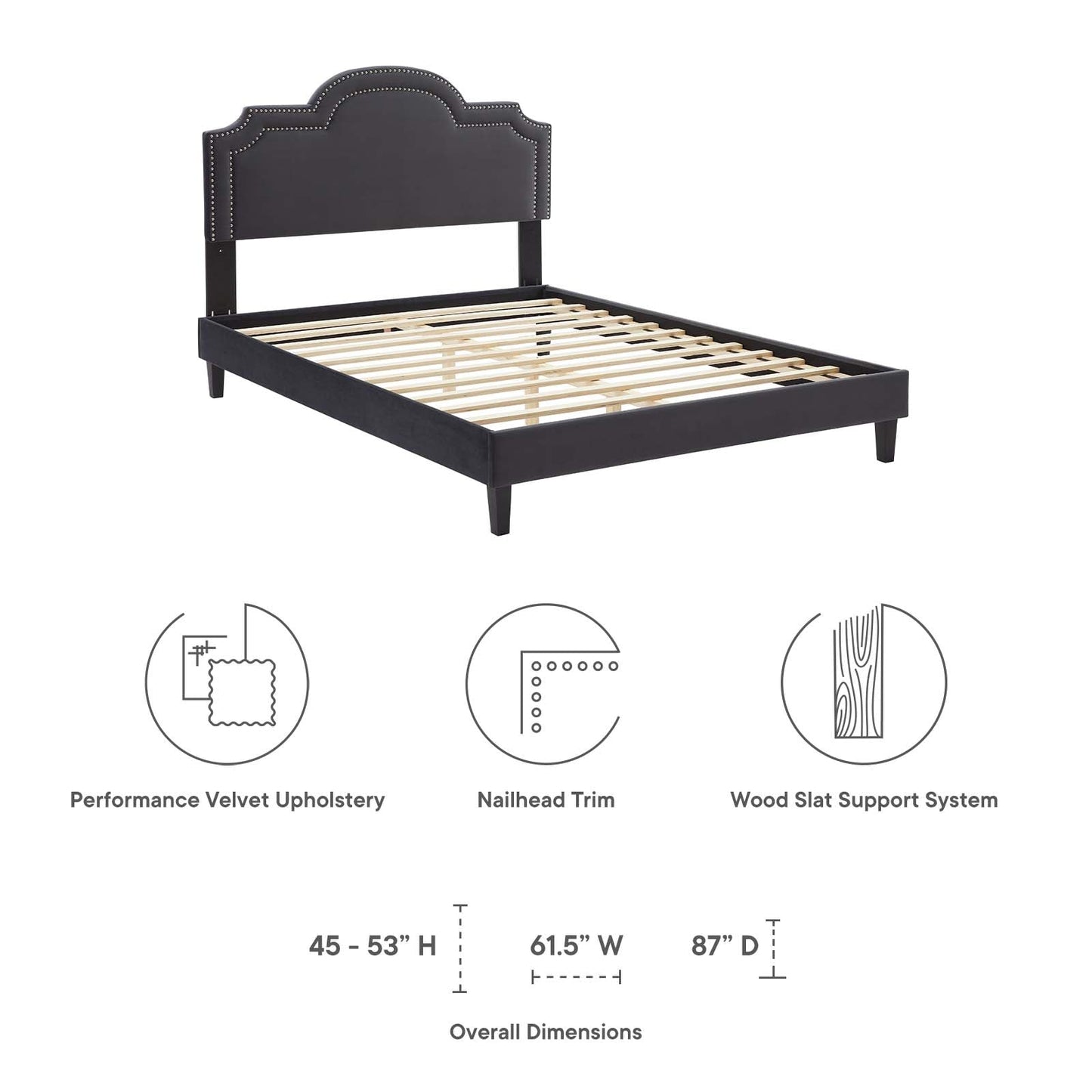 Aviana Performance Velvet Twin Bed By Modway - MOD-6799 | Beds - 10