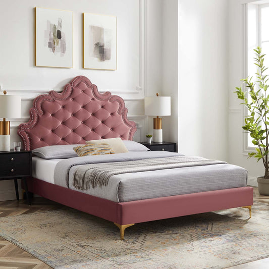 Sasha Button-Tufted Performance Velvet Full Bed By Modway - MOD-6802 | Beds | Modishstore - 15