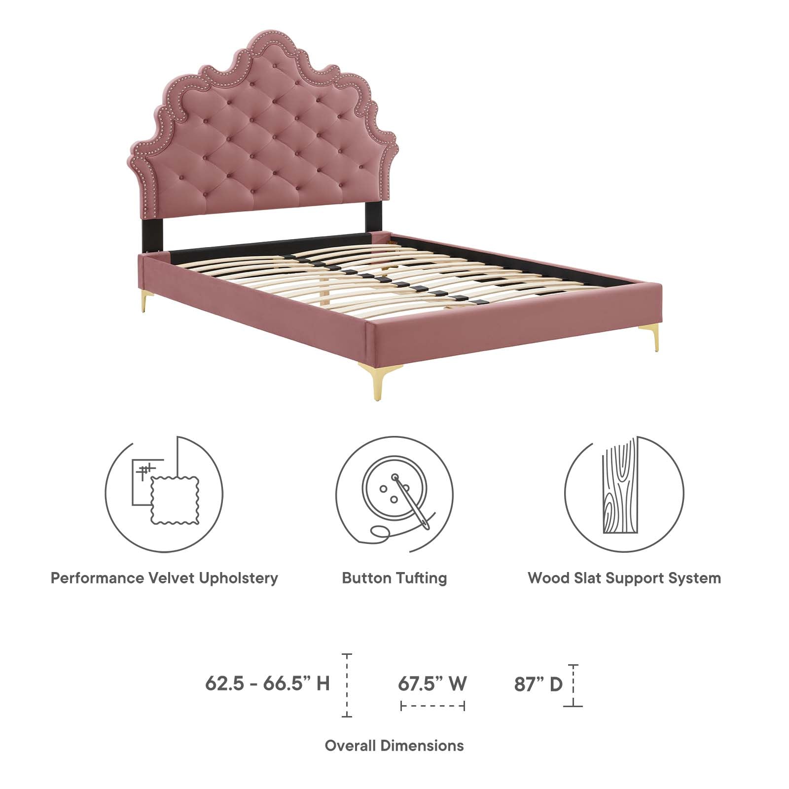 Sasha Button-Tufted Performance Velvet Full Bed By Modway - MOD-6802 | Beds | Modishstore - 21