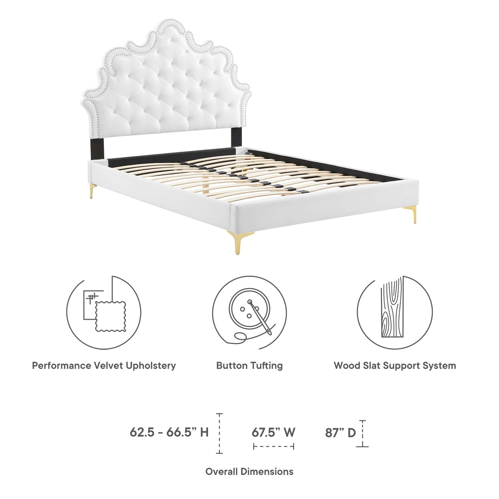 Sasha Button-Tufted Performance Velvet Full Bed By Modway - MOD-6802 | Beds | Modishstore - 43