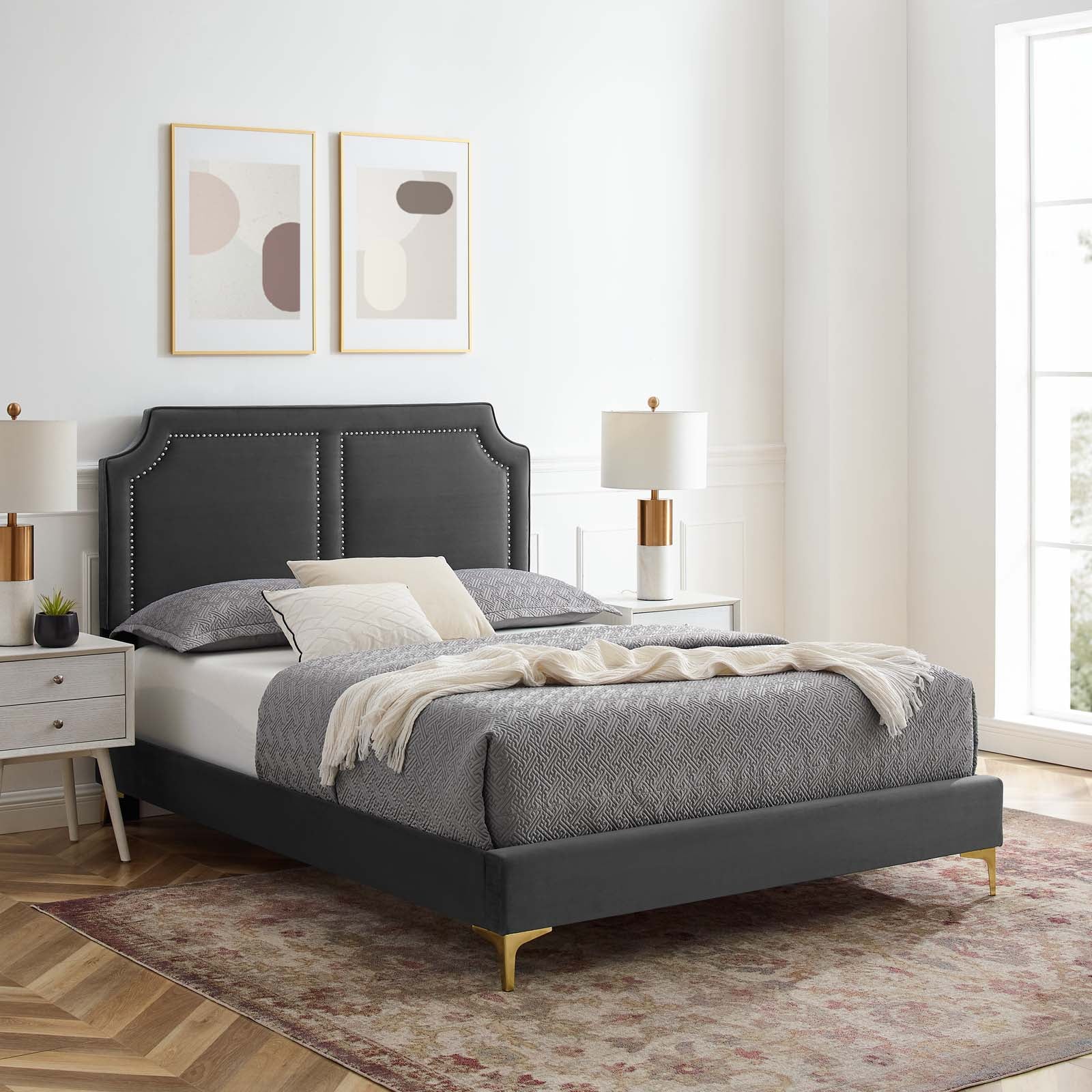 Novi Performance Velvet Full Bed By Modway - MOD-6803 | Beds | Modishstore - 4