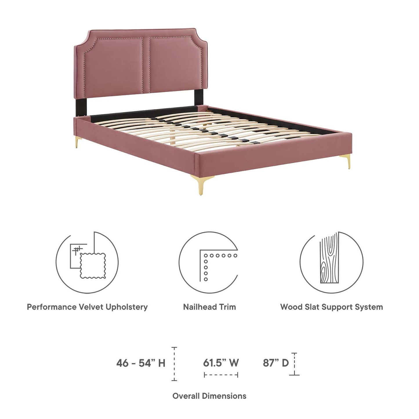 Novi Performance Velvet Full Bed By Modway - MOD-6803 | Beds | Modishstore - 21