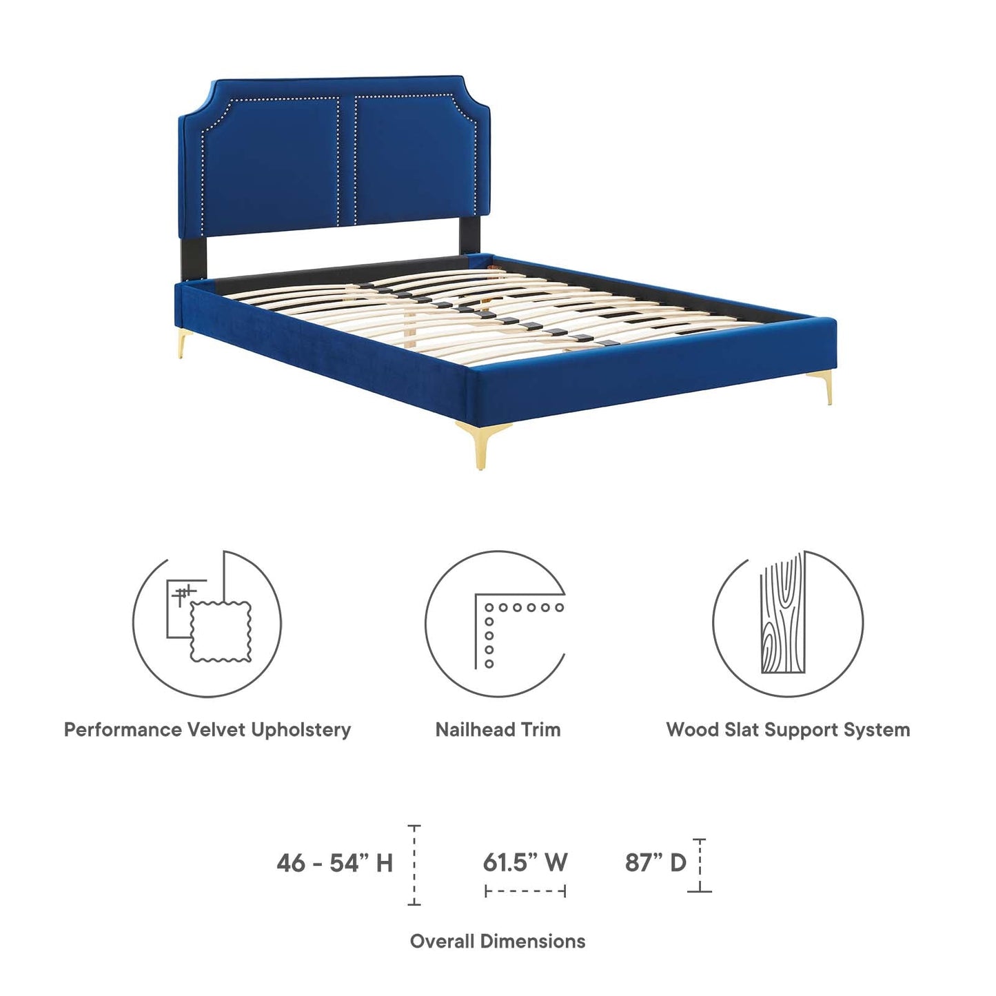 Novi Performance Velvet Full Bed By Modway - MOD-6803 | Beds | Modishstore - 32