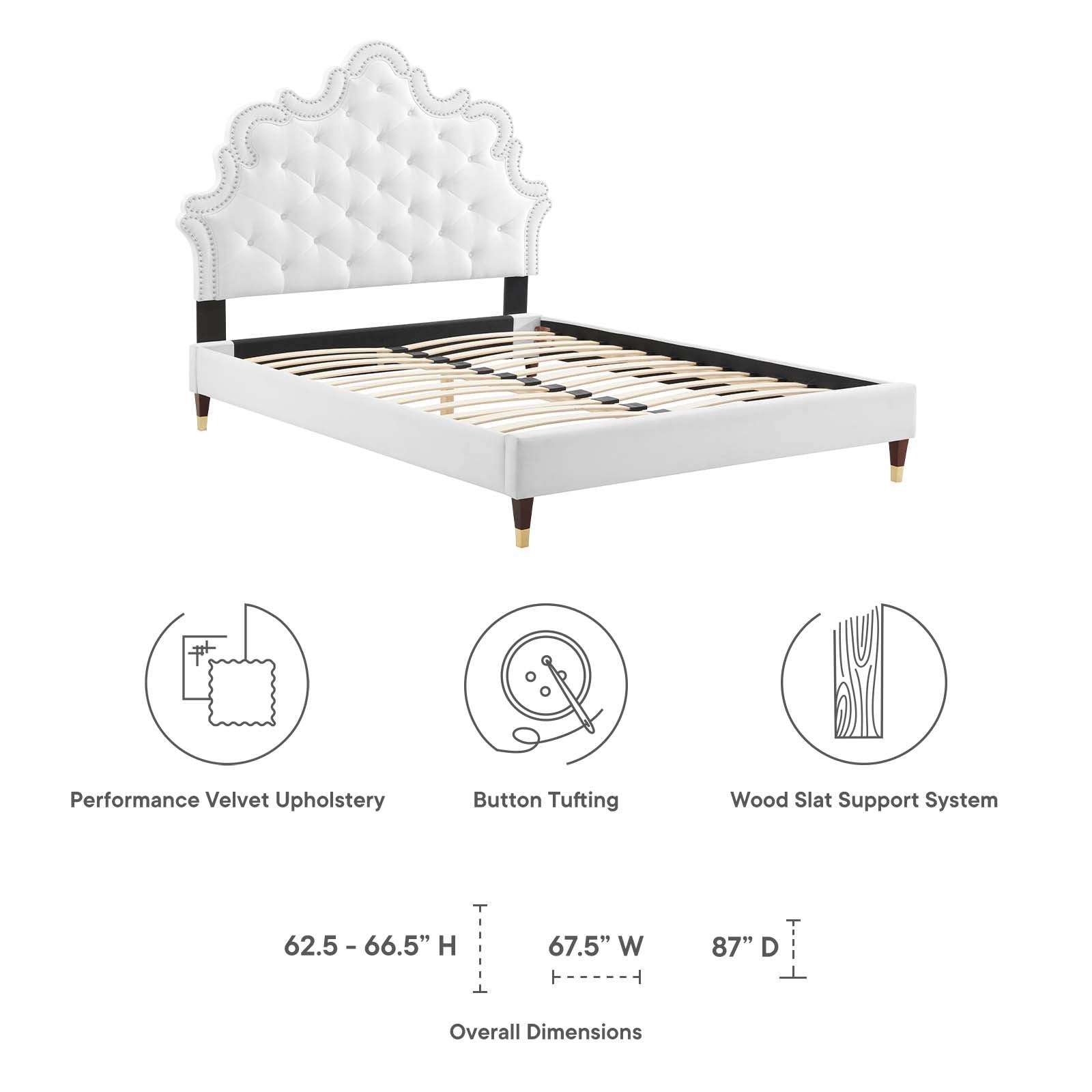 Sasha Button-Tufted Performance Velvet Full Bed By Modway - MOD-6807 | Beds | Modishstore - 43