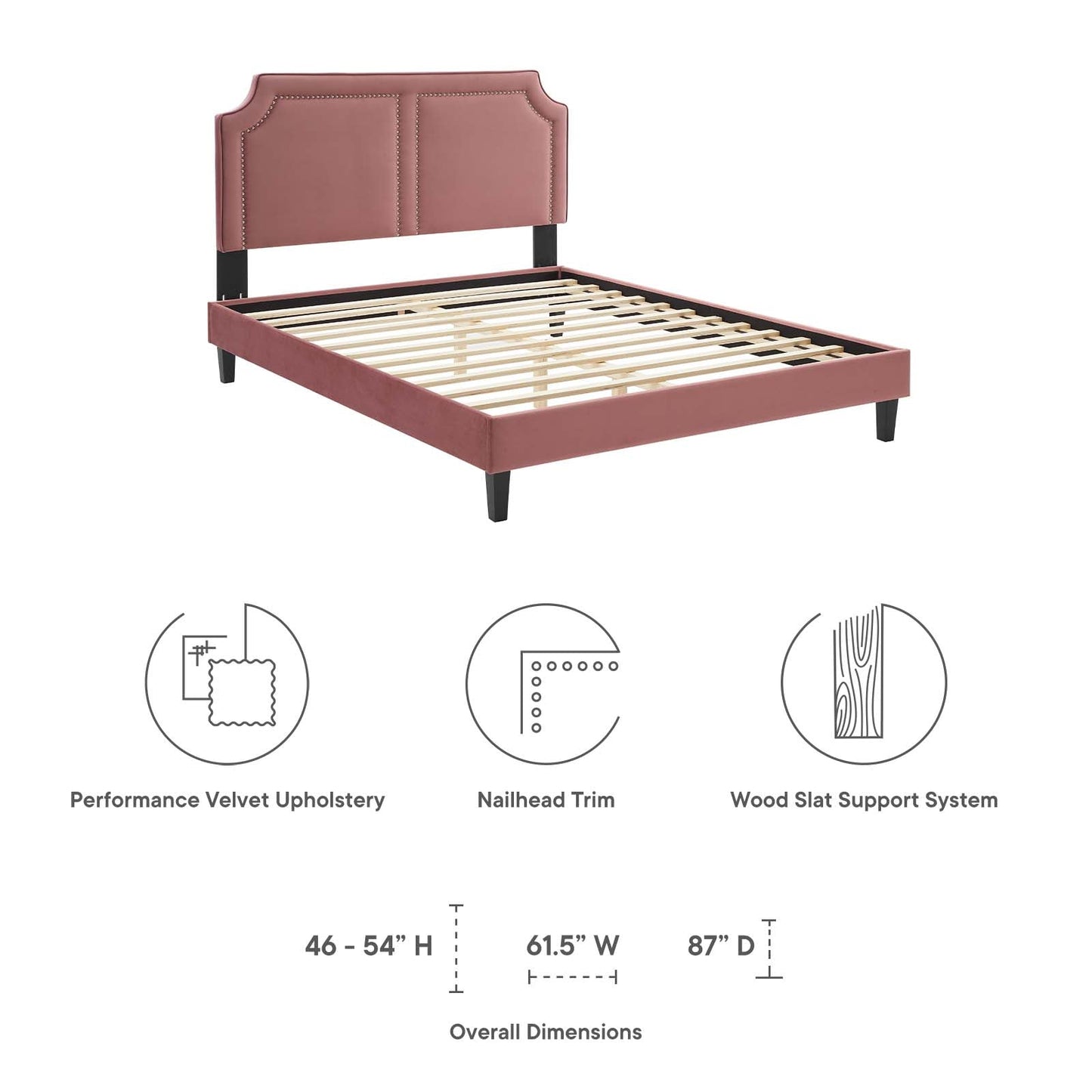 Novi Performance Velvet Full Bed By Modway - MOD-6813 | Beds | Modishstore - 21