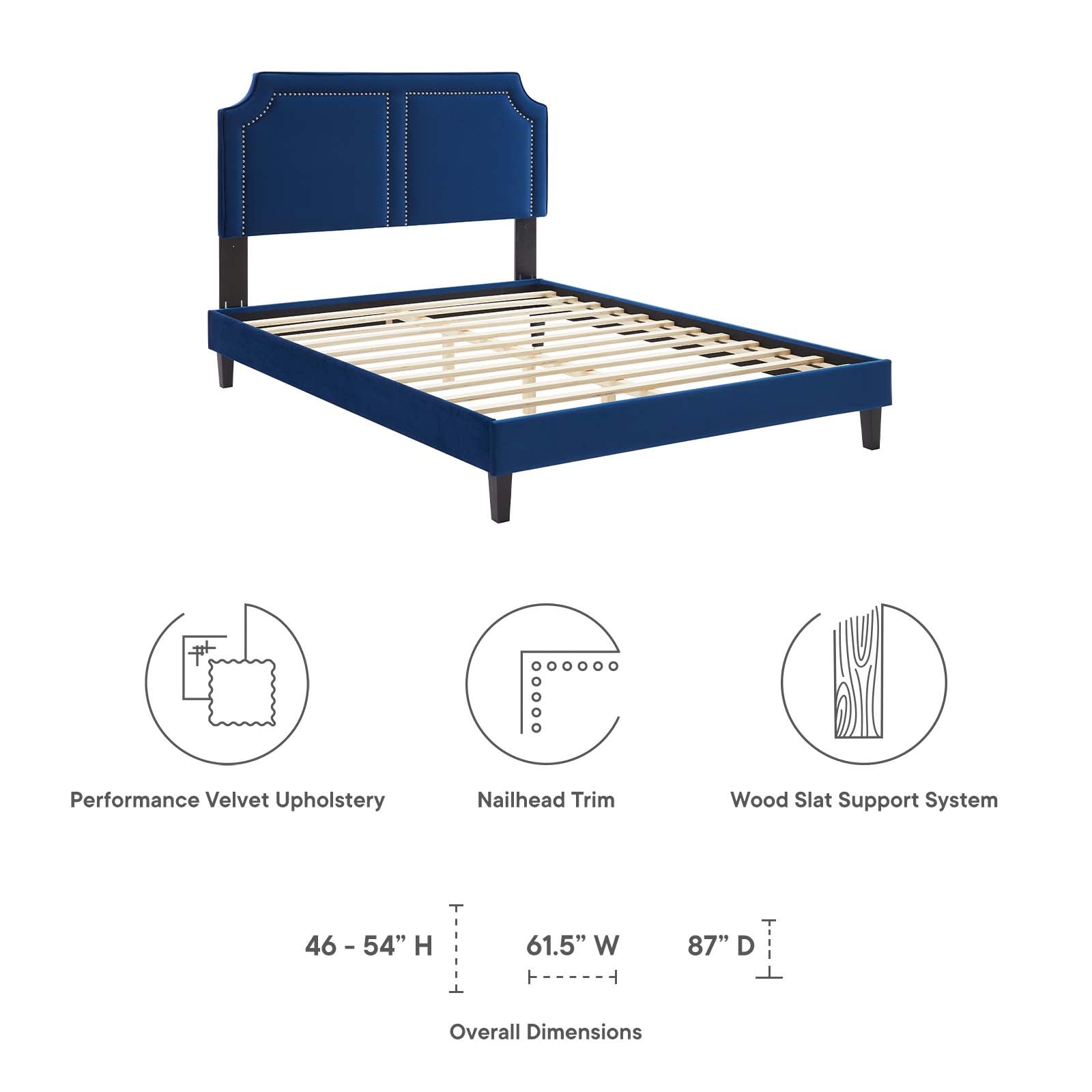 Novi Performance Velvet Full Bed By Modway - MOD-6813 | Beds | Modishstore - 32