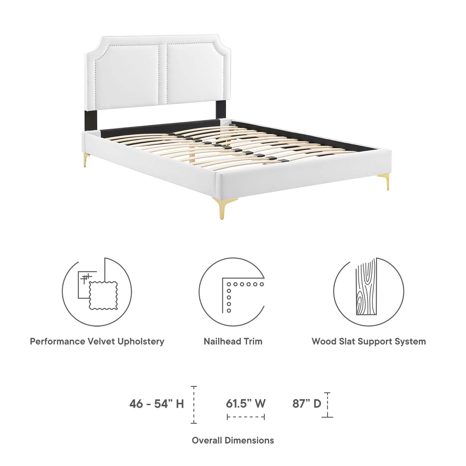 Novi Performance Velvet Queen Bed By Modway - MOD-6818 | Beds | Modishstore - 43