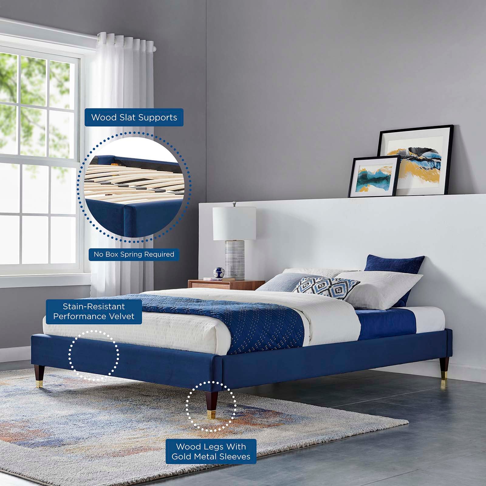 Sasha Button-Tufted Performance Velvet Queen Bed By Modway - MOD-6822 | Beds | Modishstore - 26