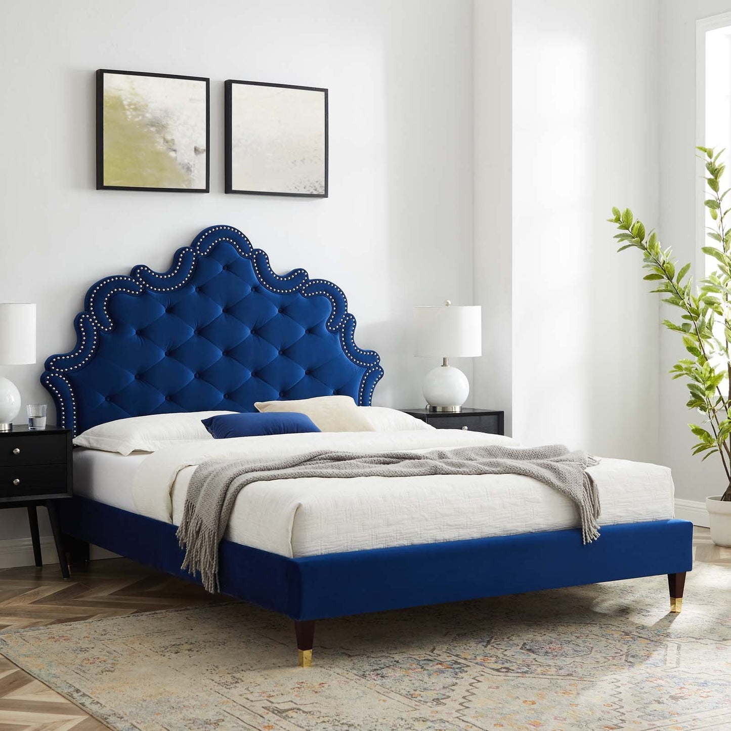 Sasha Button-Tufted Performance Velvet Queen Bed By Modway - MOD-6822 | Beds | Modishstore - 23