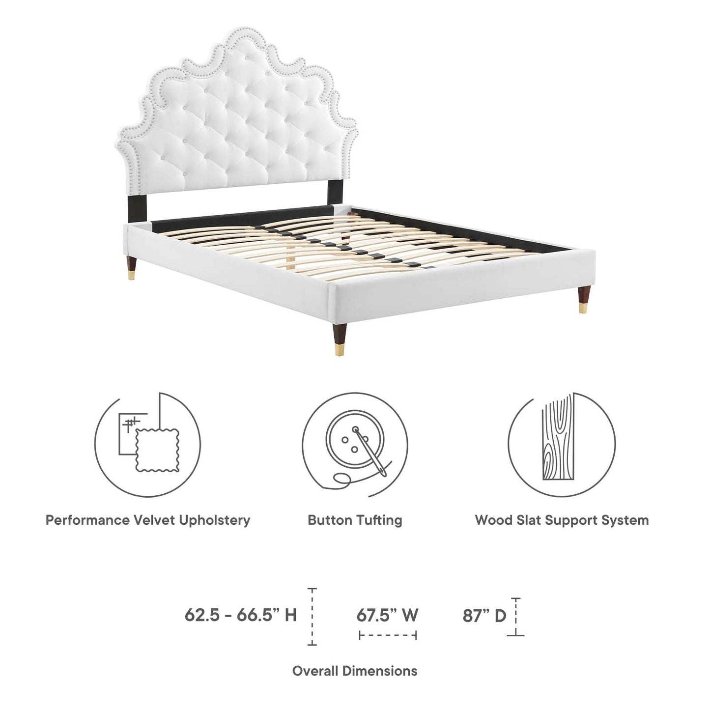 Sasha Button-Tufted Performance Velvet Queen Bed By Modway - MOD-6822 | Beds | Modishstore - 43