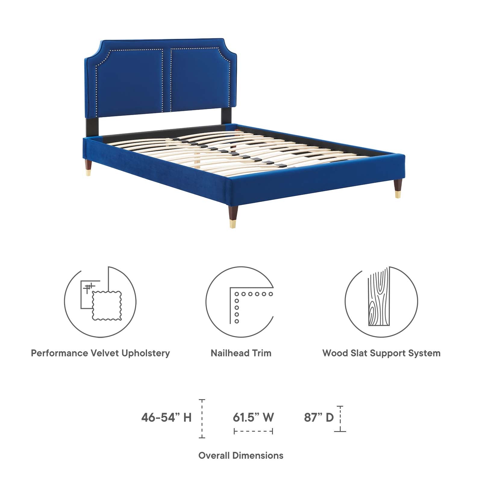 Novi Performance Velvet Queen Bed By Modway - MOD-6823 | Beds | Modishstore - 32
