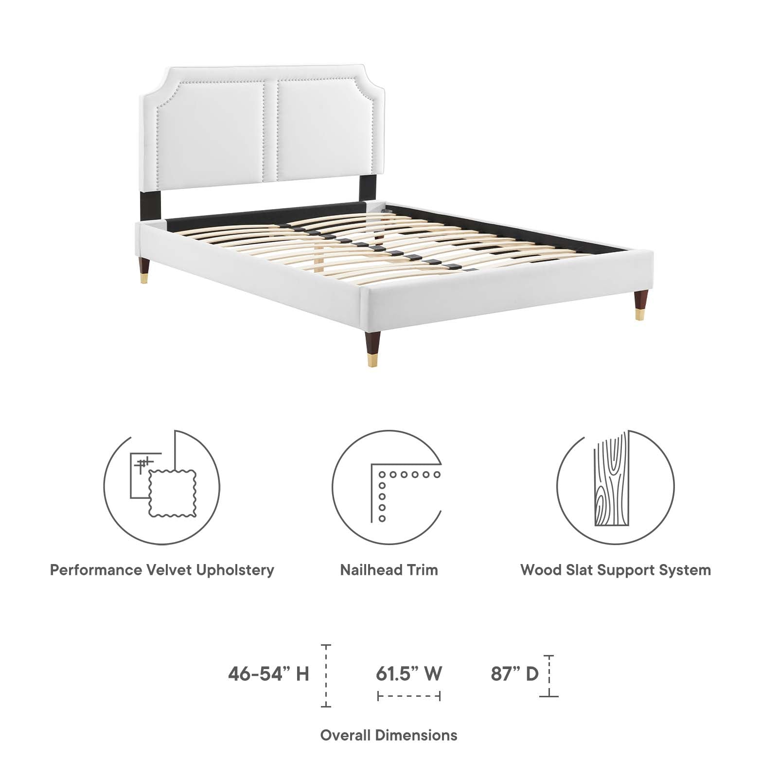 Novi Performance Velvet Queen Bed By Modway - MOD-6823 | Beds | Modishstore - 43