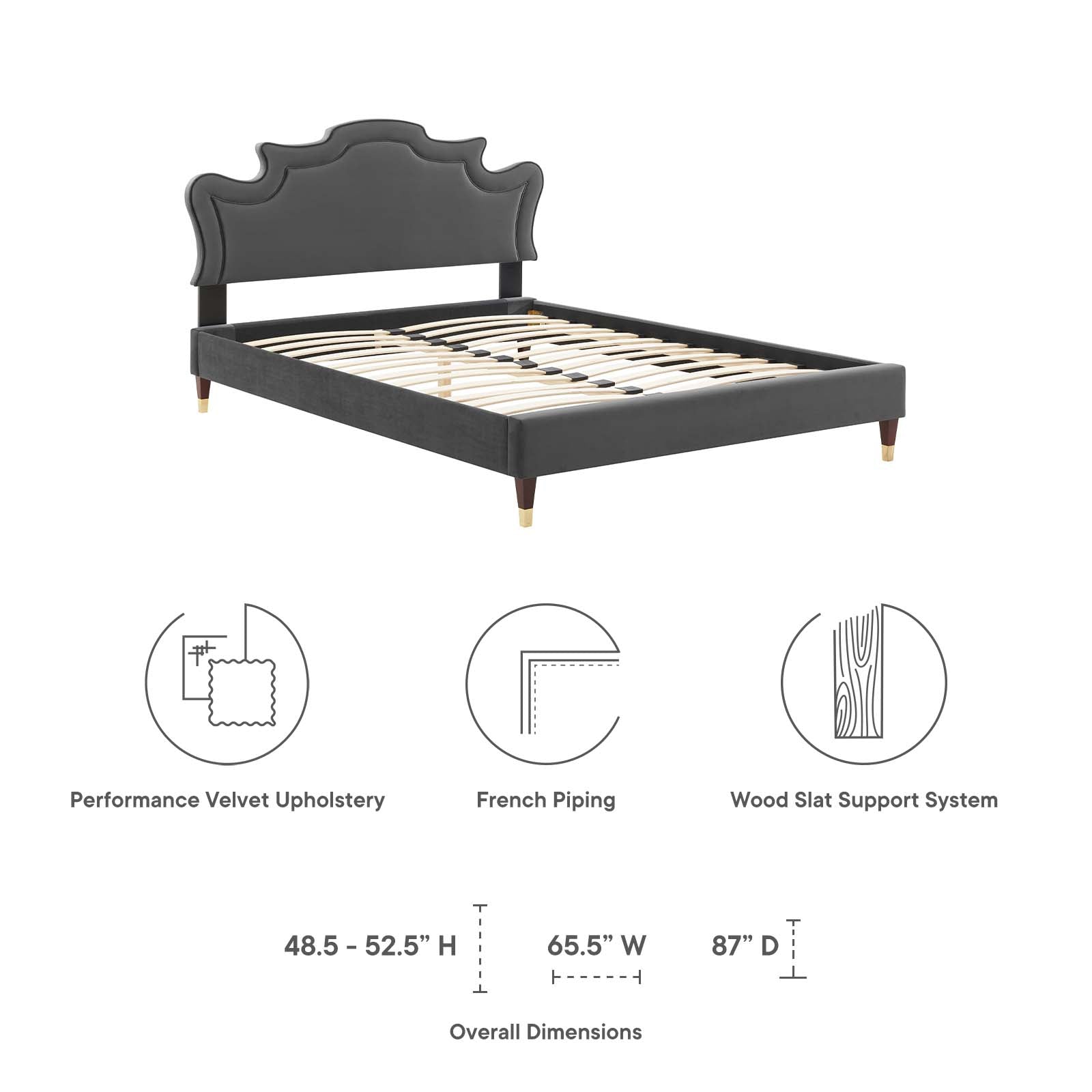 Neena Performance Velvet Queen Bed By Modway - MOD-6825 | Beds | Modishstore - 10