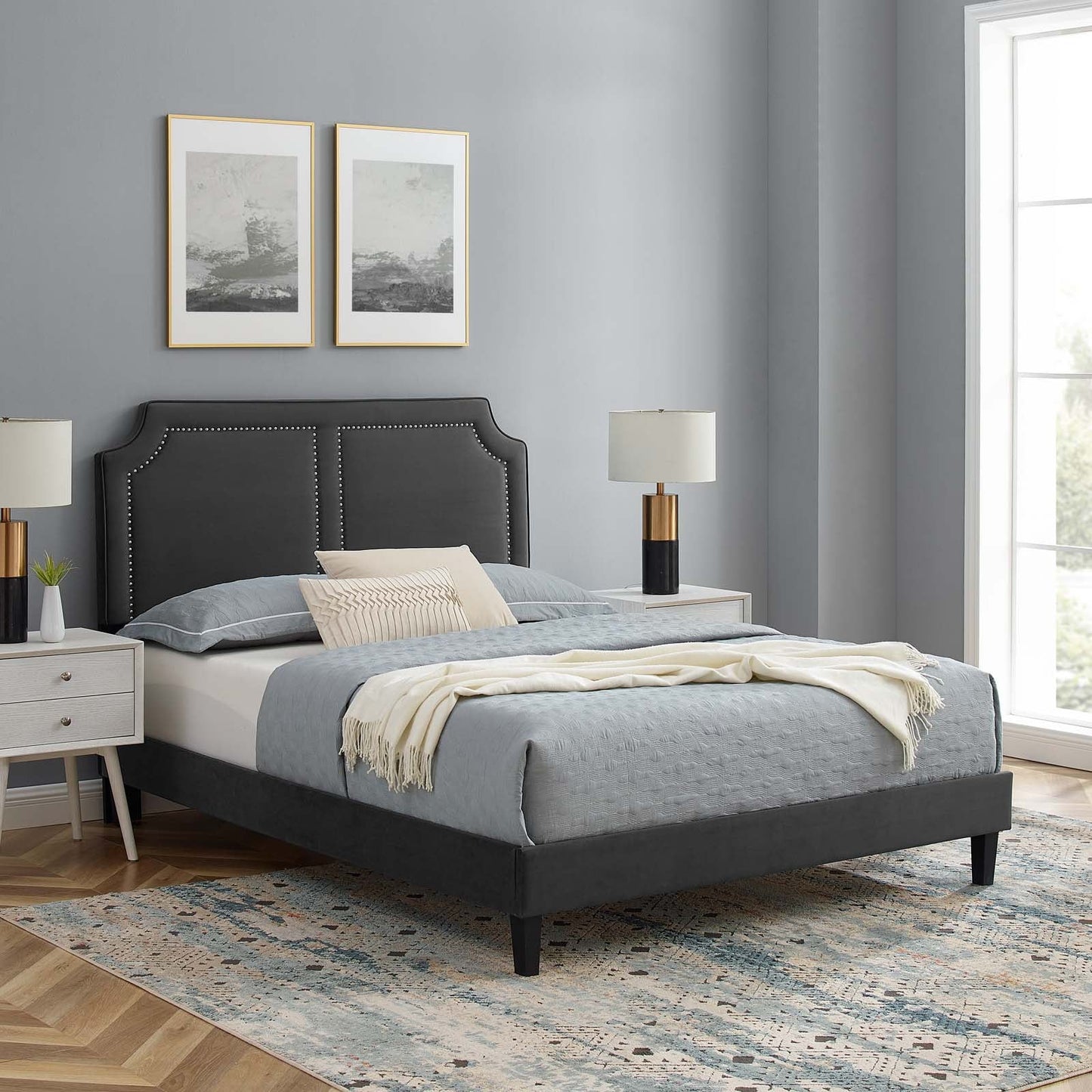 Novi Performance Velvet Queen Bed By Modway - MOD-6828 | Beds | Modishstore