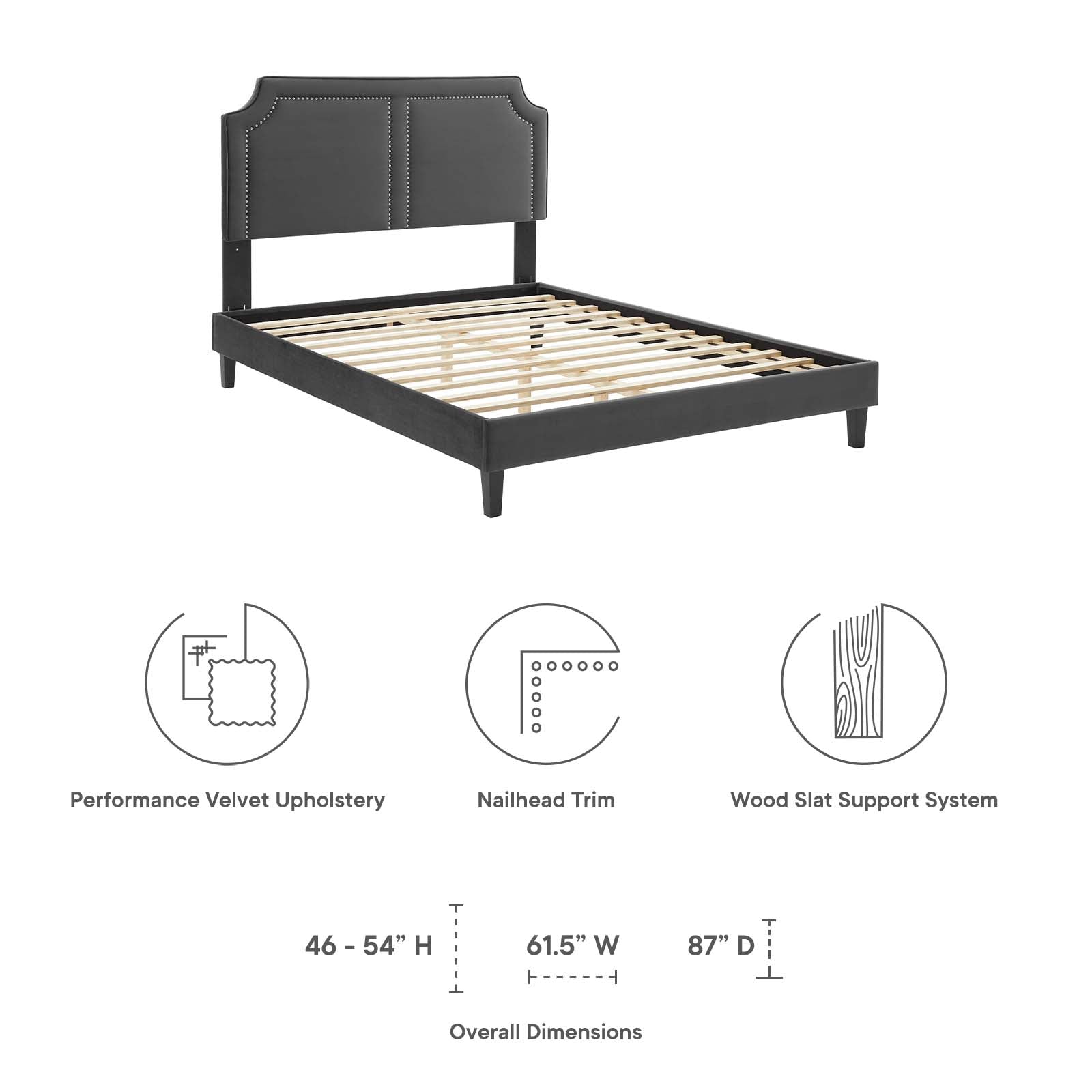 Novi Performance Velvet Queen Bed By Modway - MOD-6828 | Beds | Modishstore - 10