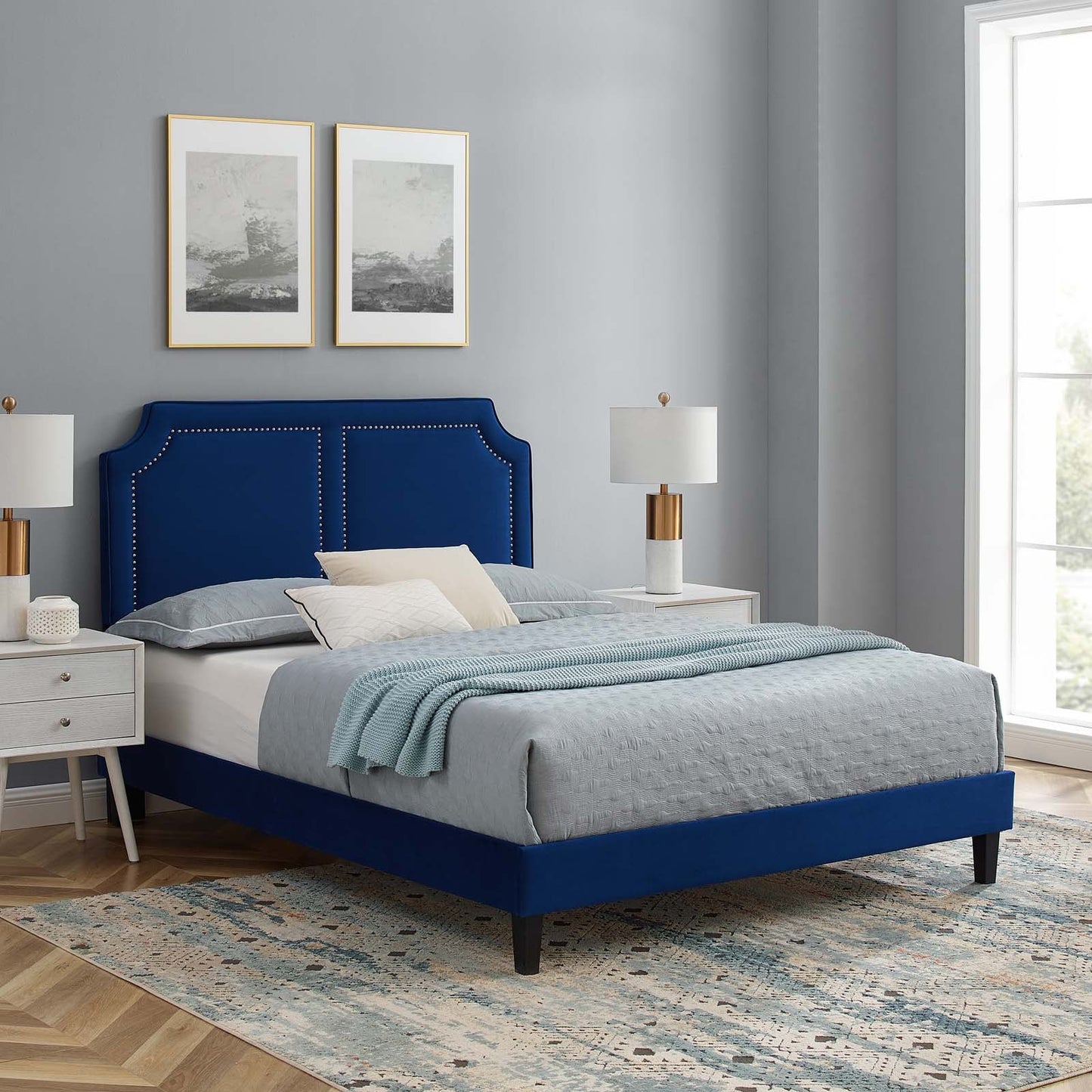 Novi Performance Velvet Queen Bed By Modway - MOD-6828 | Beds | Modishstore - 23