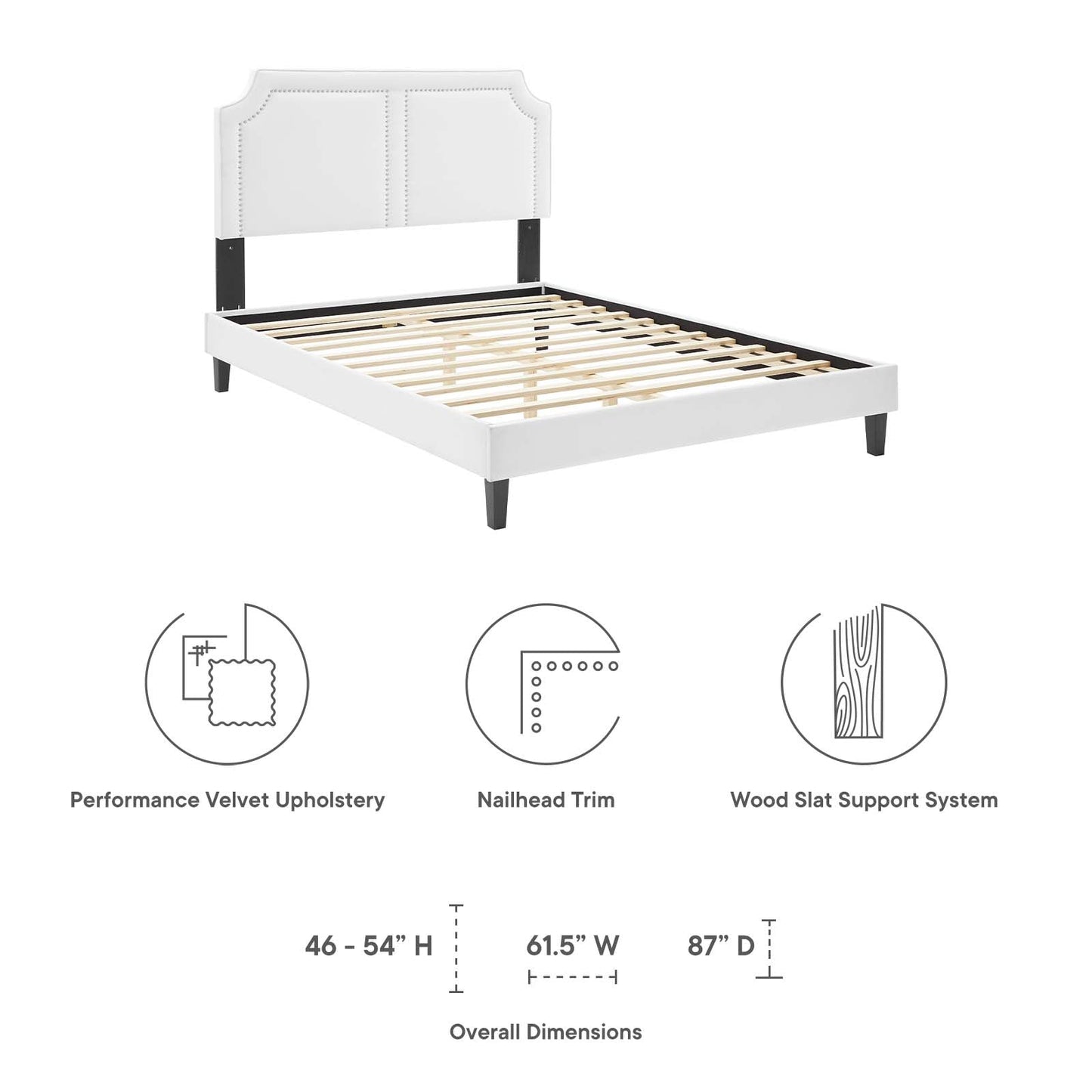 Novi Performance Velvet Queen Bed By Modway - MOD-6828 | Beds | Modishstore - 43