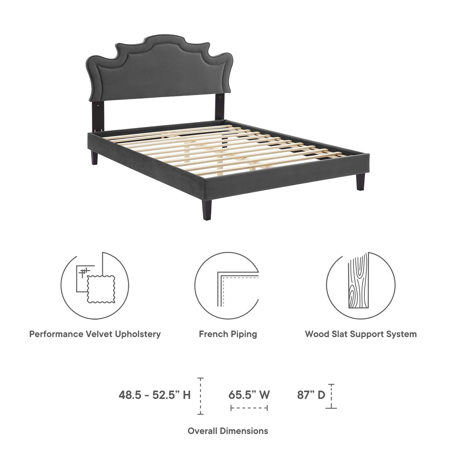 Neena Performance Velvet Queen Bed By Modway - MOD-6830 | Beds | Modishstore - 10