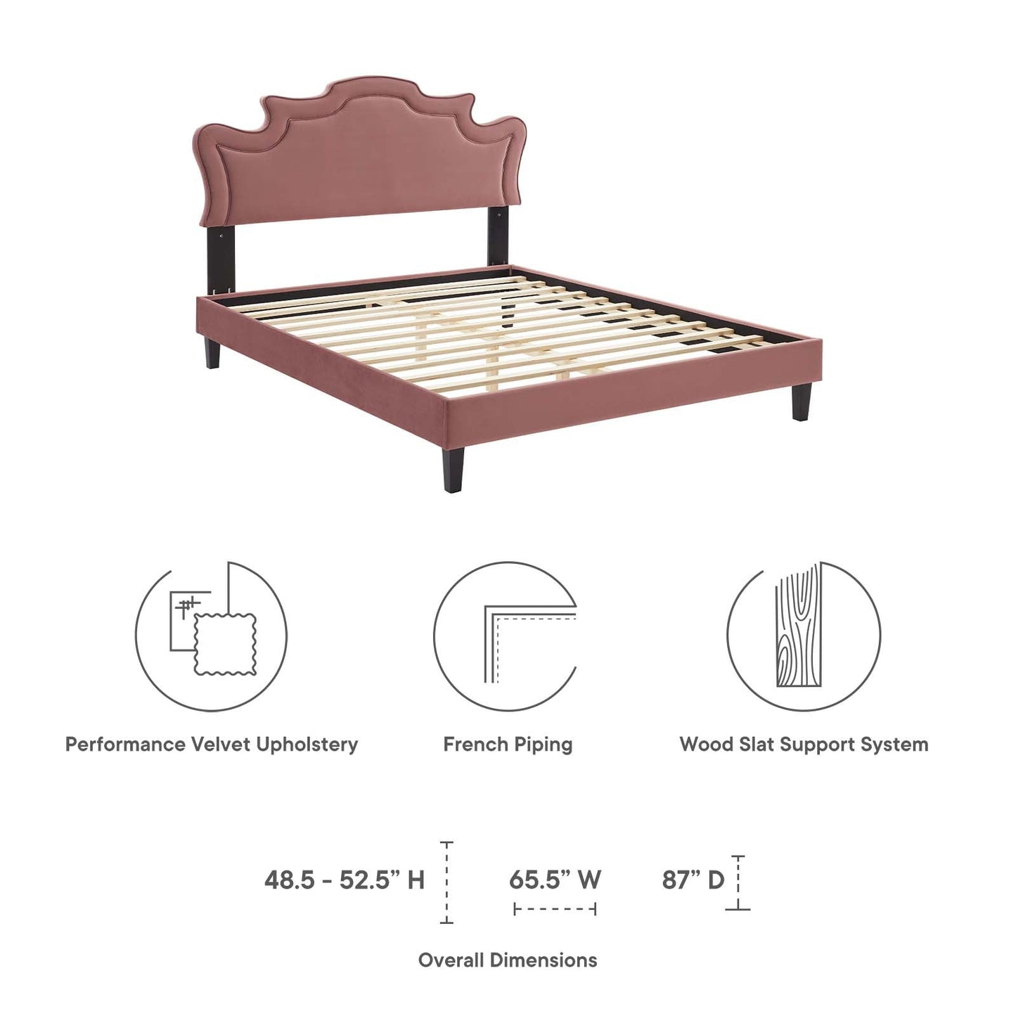 Neena Performance Velvet Queen Bed By Modway - MOD-6830 | Beds | Modishstore - 21