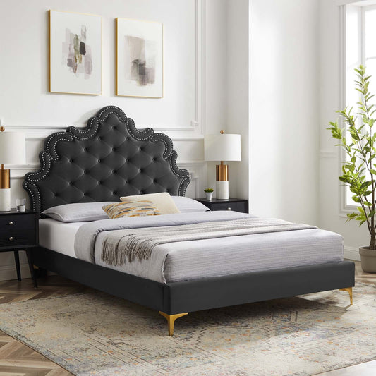 Sasha Button-Tufted Performance Velvet King Bed By Modway - MOD-6832 | Beds | Modishstore