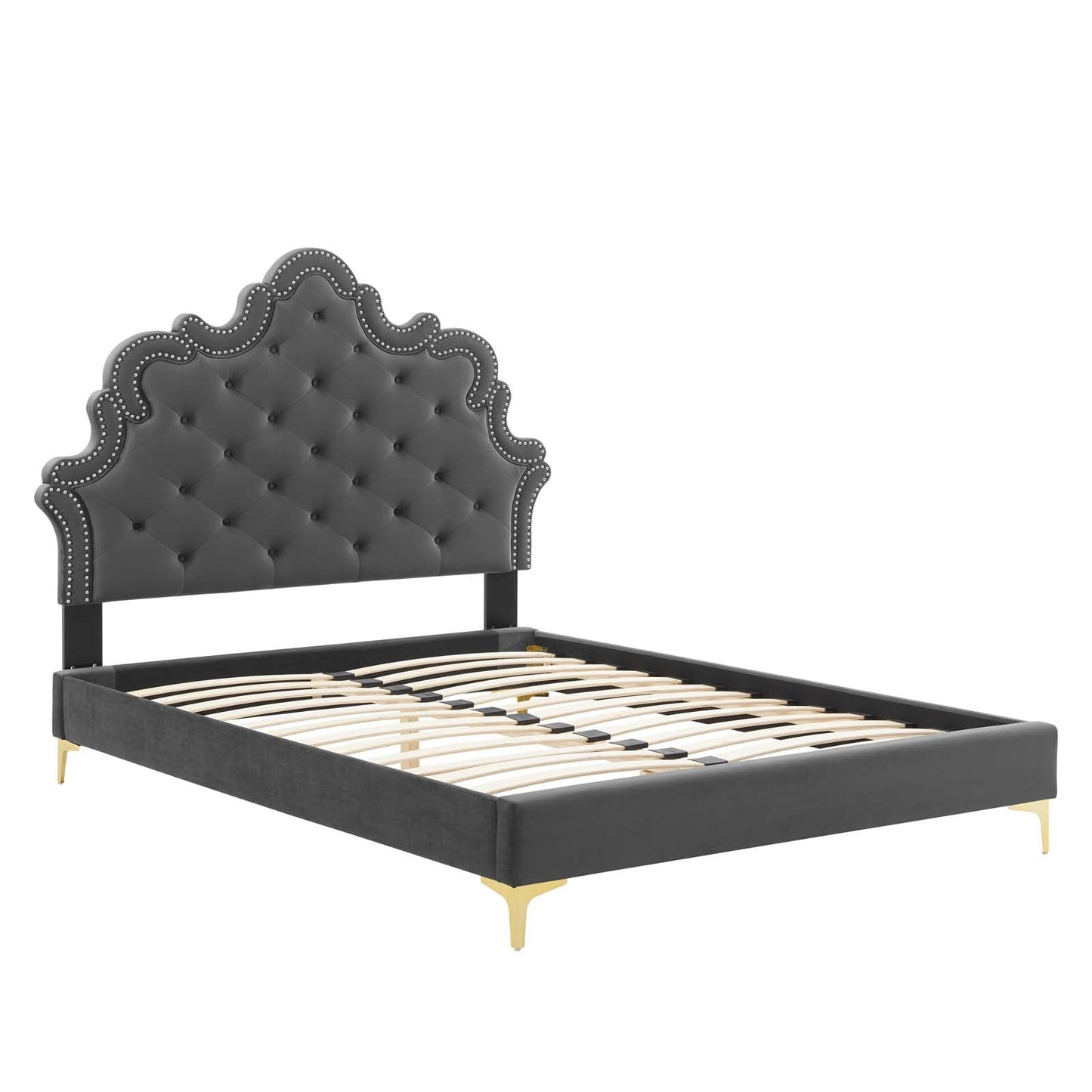 Sasha Button-Tufted Performance Velvet King Bed By Modway - MOD-6832 | Beds | Modishstore - 5