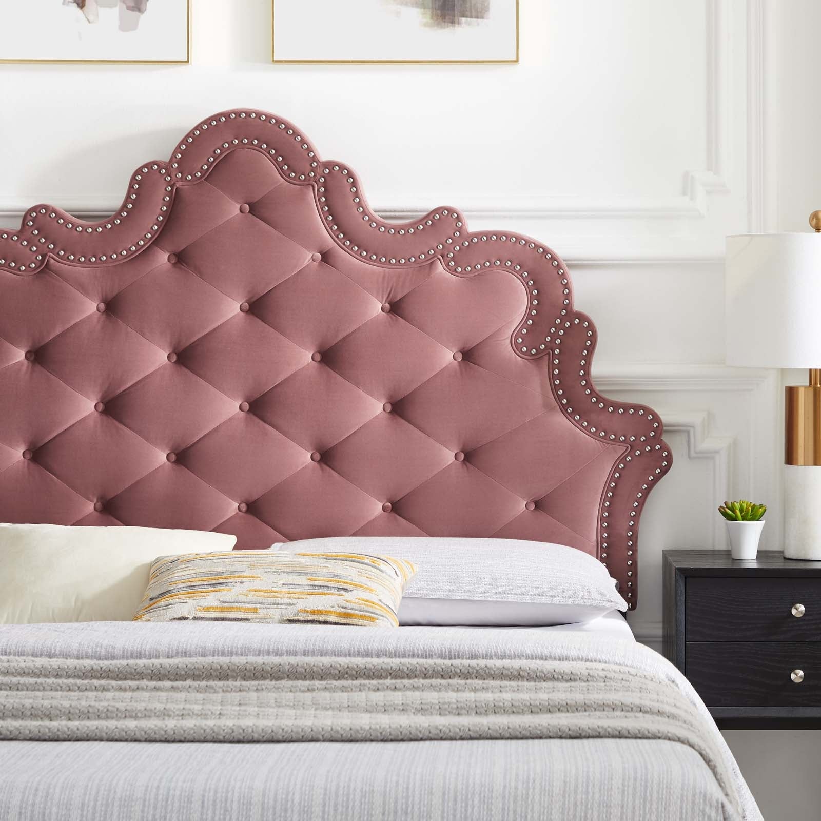 Sasha Button-Tufted Performance Velvet King Bed By Modway - MOD-6832 | Beds | Modishstore - 14